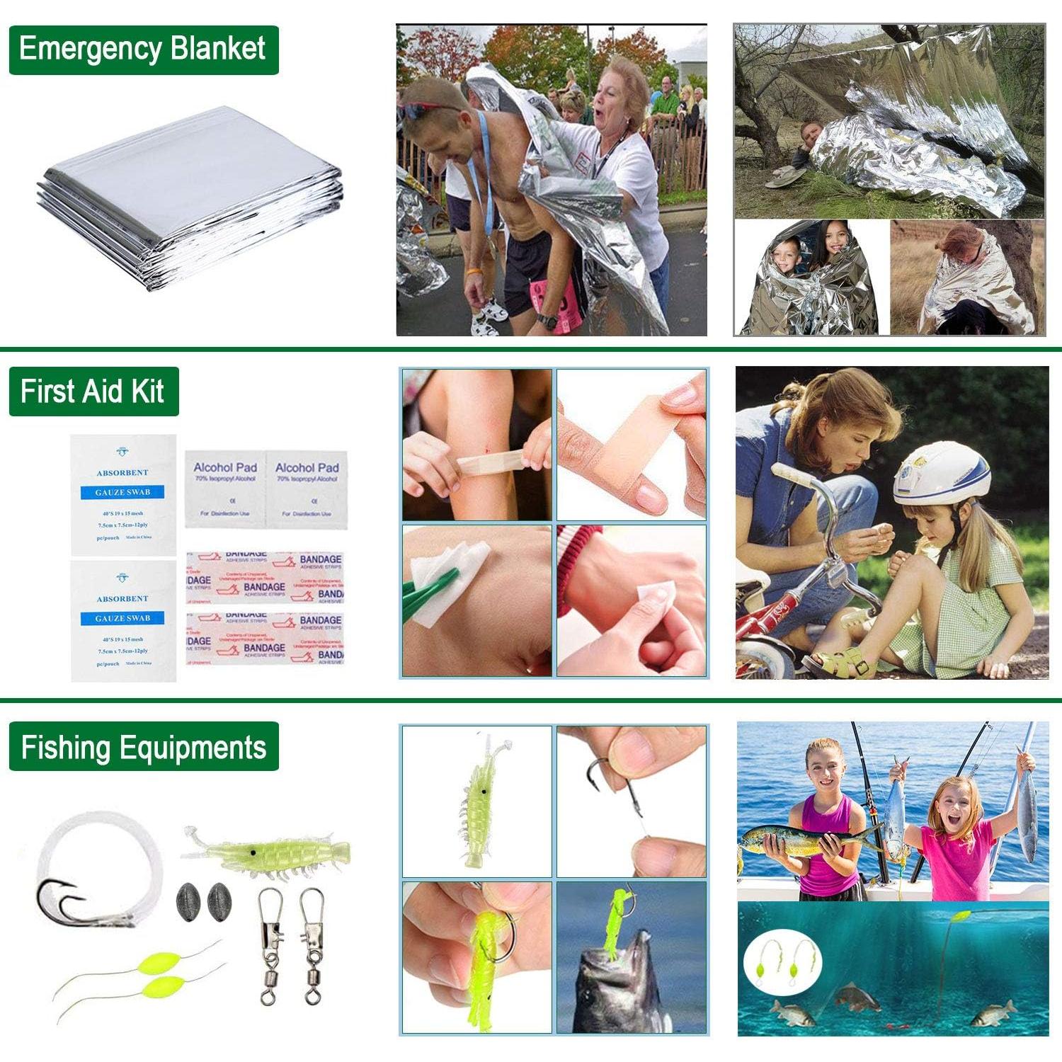 Kit de Supervivencia 35 en 1 Angieast Compacto para Camping