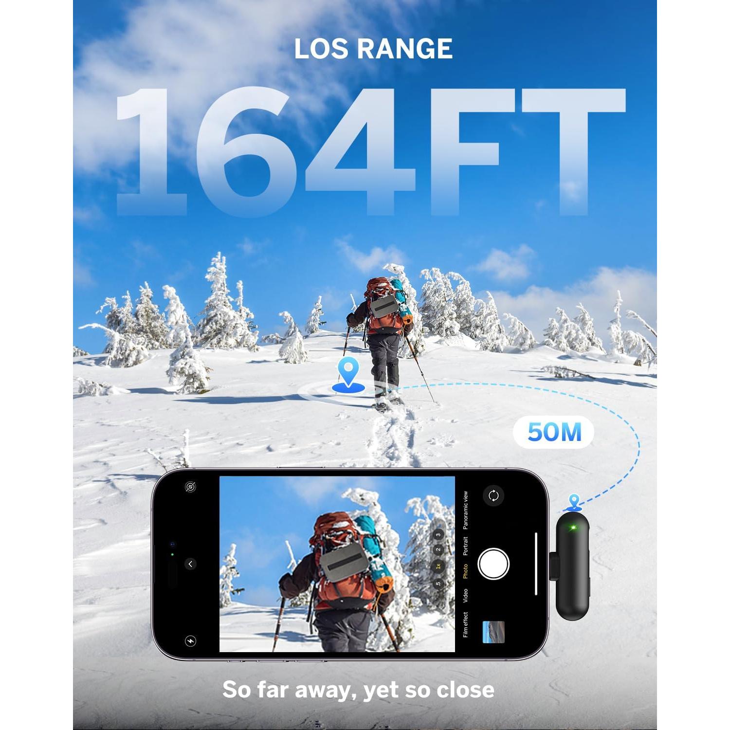 Micrófono Lavalier Inalámbrico WEWAHIVER V36 USB-C 40H Batería