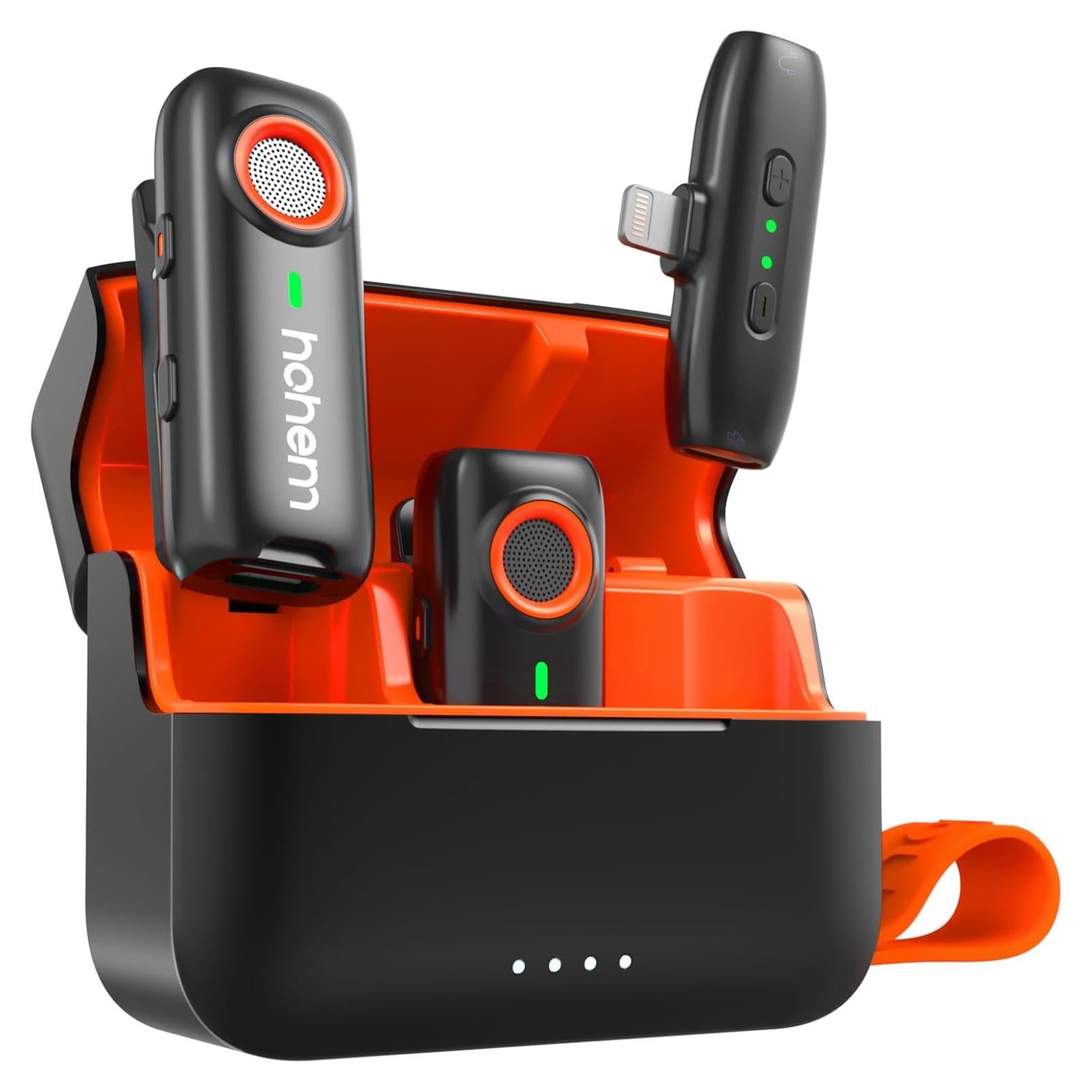 Micrófono Lavalier Inalámbrico Hohem MIC-01, 20h Batería, Cancelación Ruido