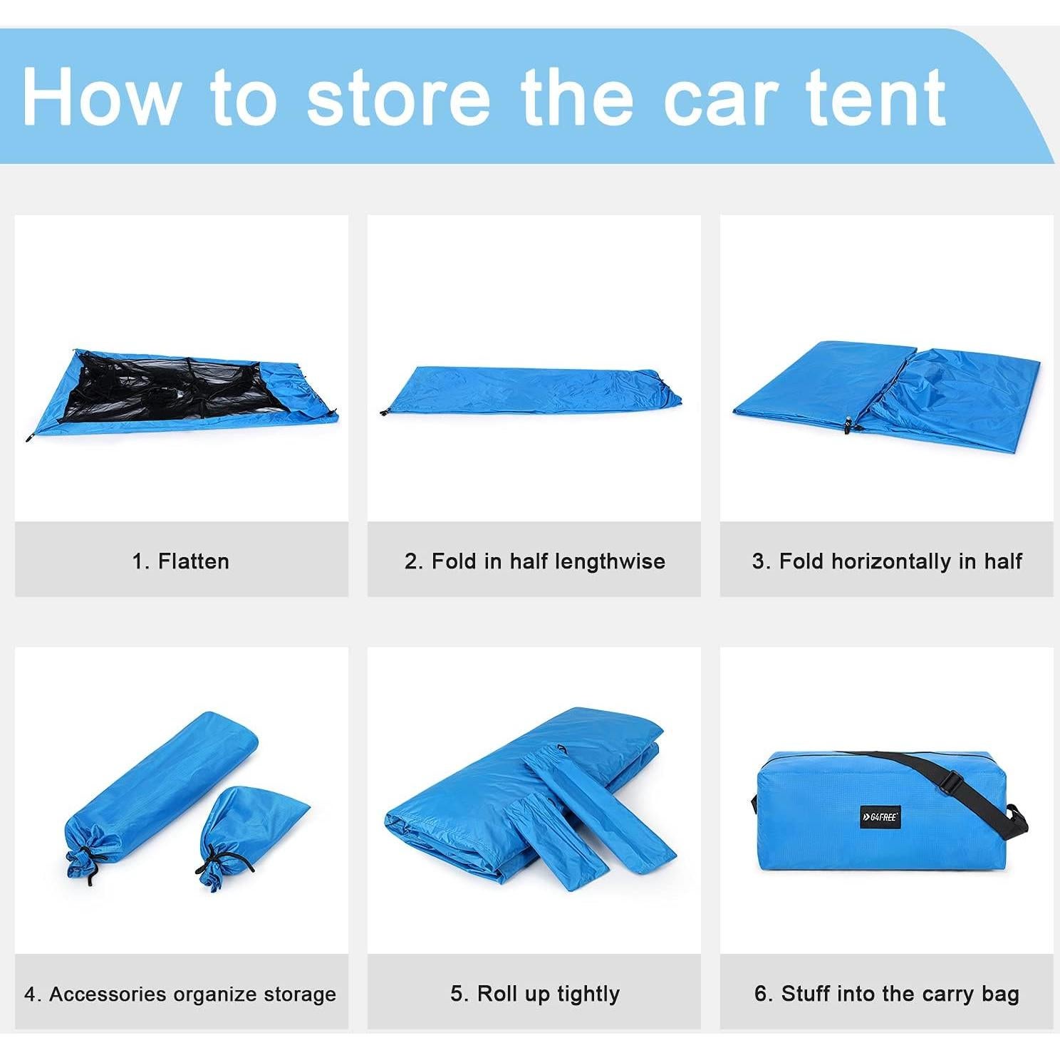 Toldo Portátil G4Free para SUV con Mosquitera Azul