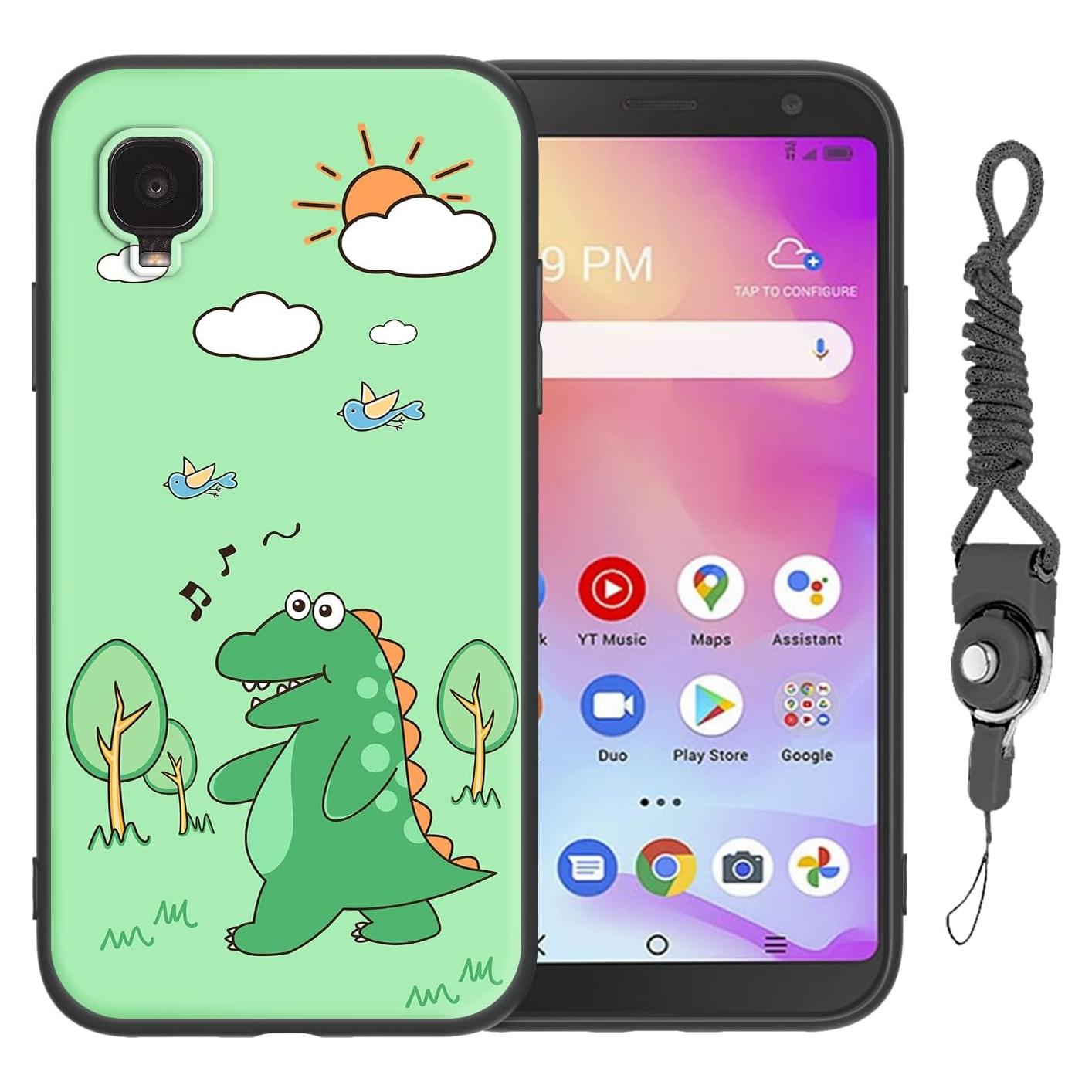 Funda para teléfono TCL A3 / A509DL - Dinosaurio Verde TPU