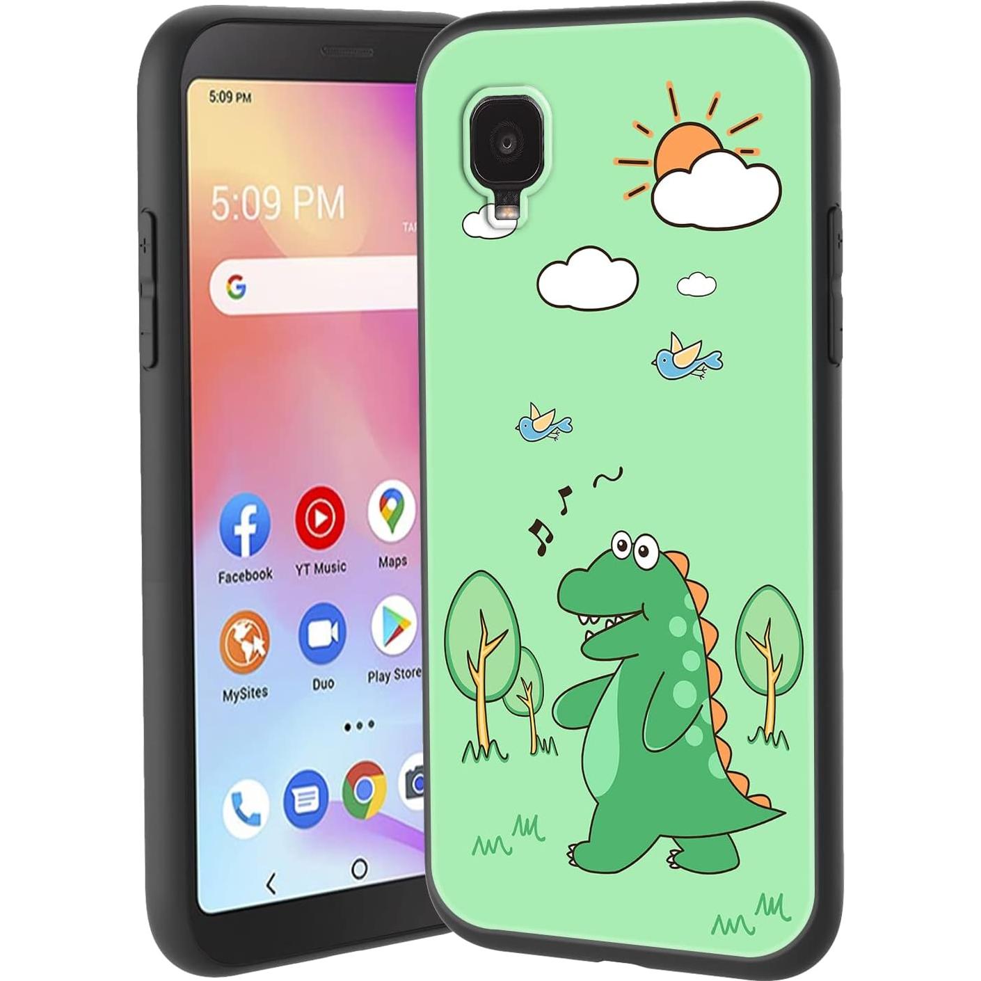 Funda para teléfono TCL A3 / A509DL - Dinosaurio Verde TPU