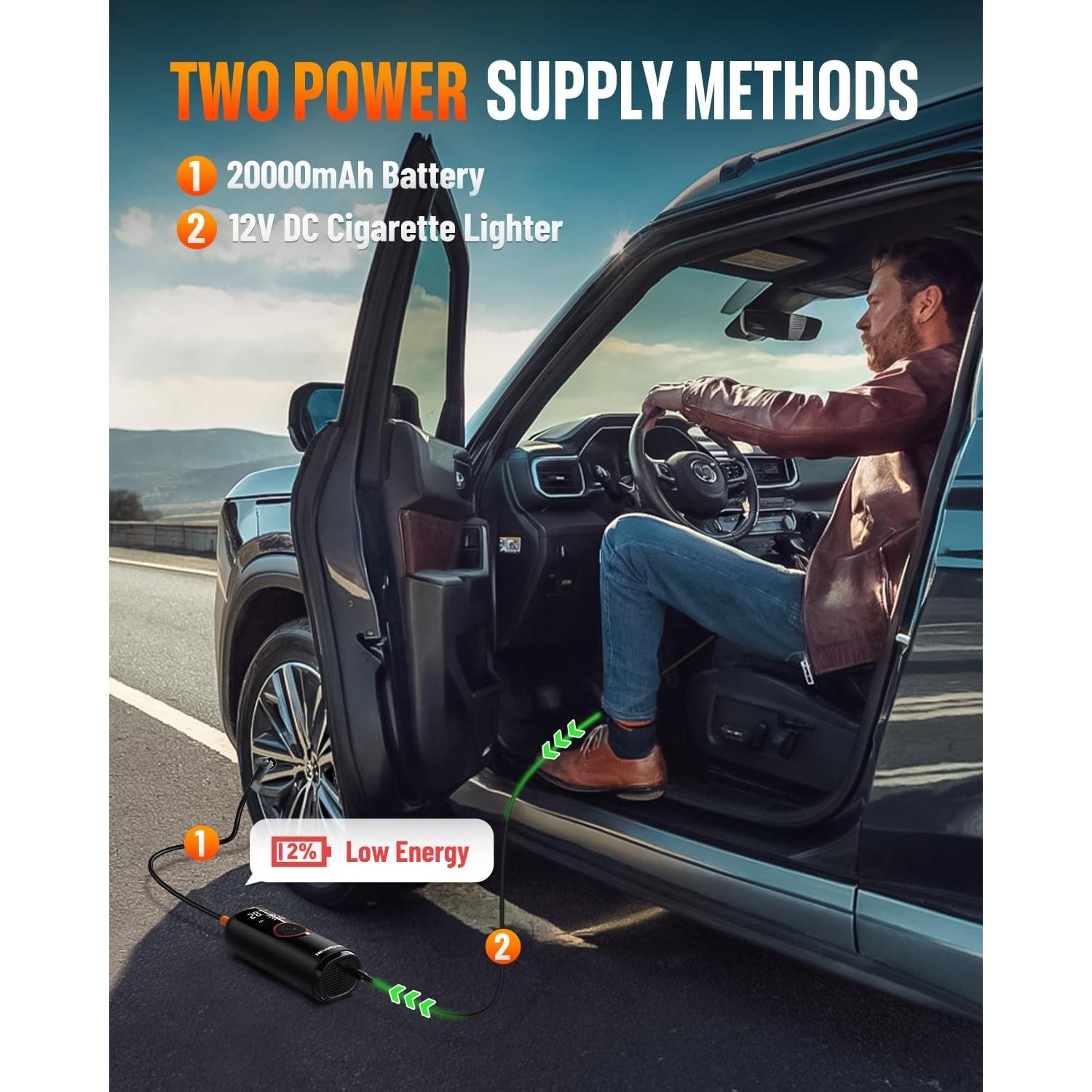 Compresor de Aire Portátil NEVERLAND 150 PSI - Inflador Neumáticos