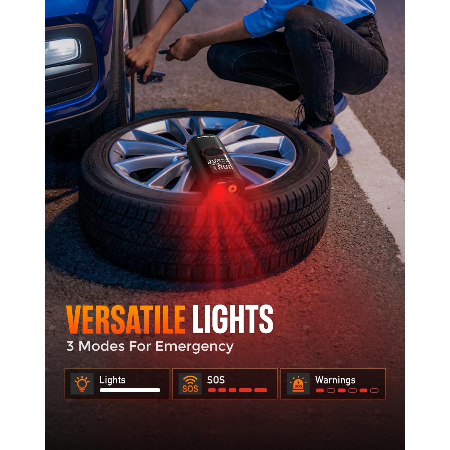 Compresor de Aire Portátil NEVERLAND 150 PSI - Inflador Neumáticos