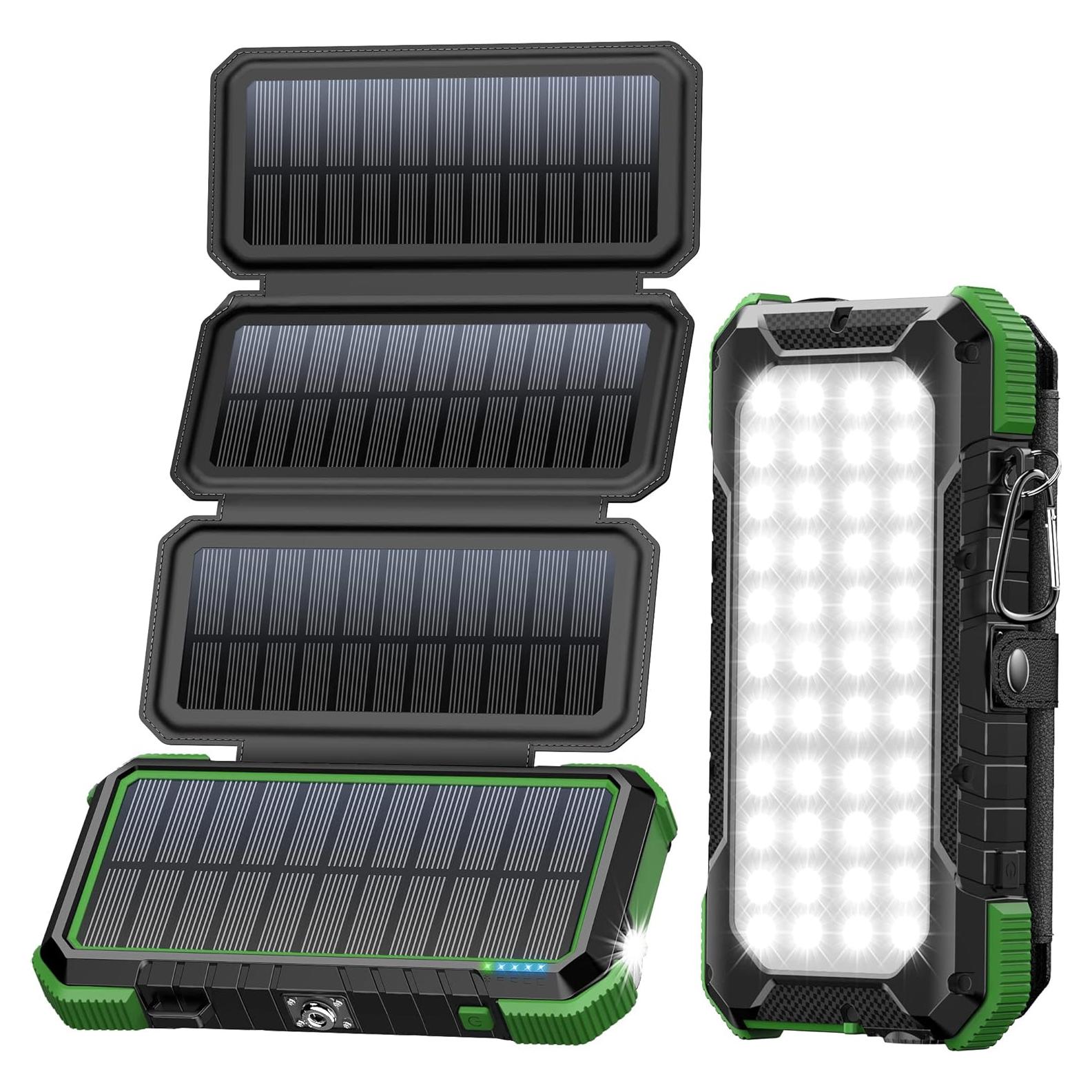 Cargador Solar Portátil BLAVOR 20000mAh 4 Paneles Plegables