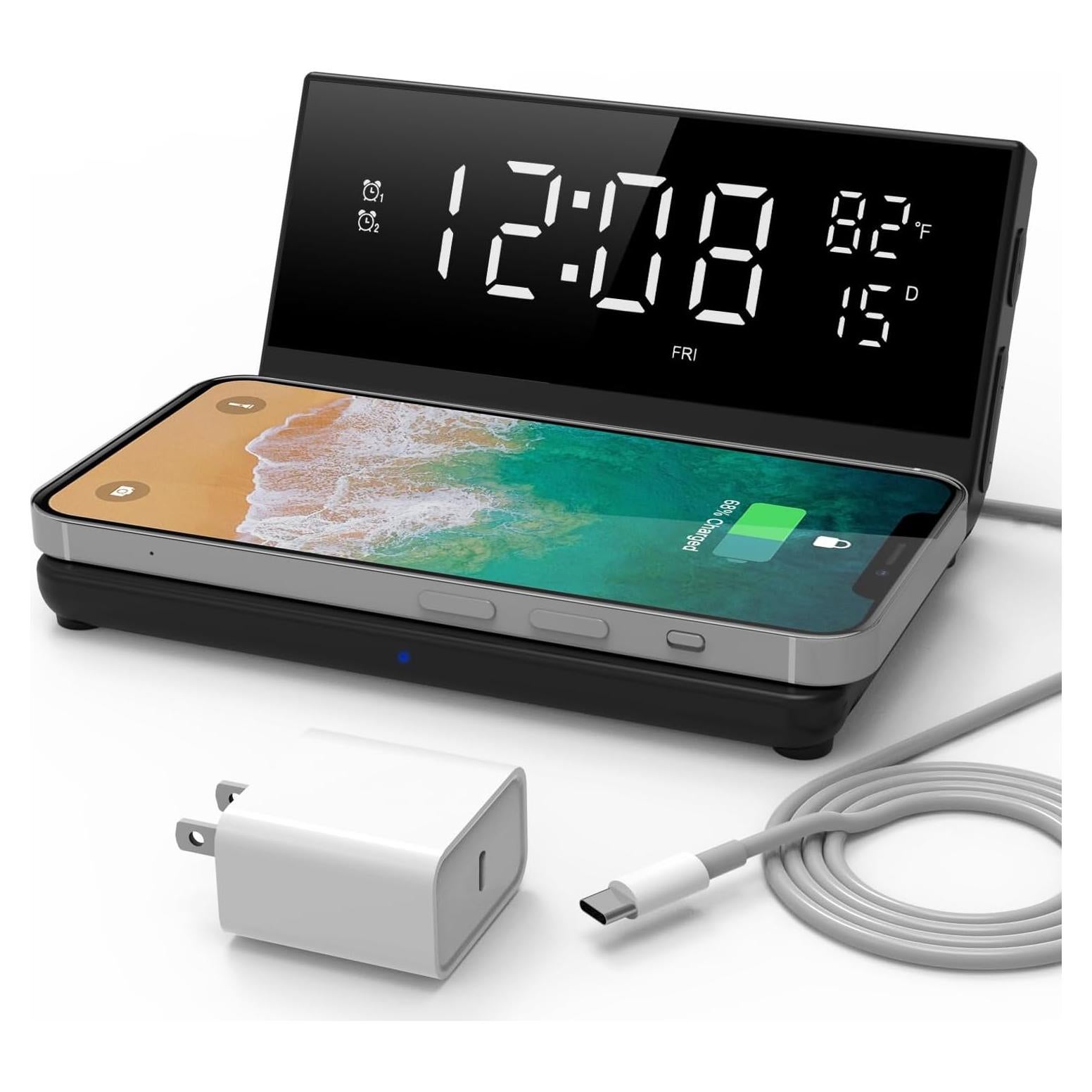 Reloj Despertador Digital Soundfreaq Charge Rise II Negro