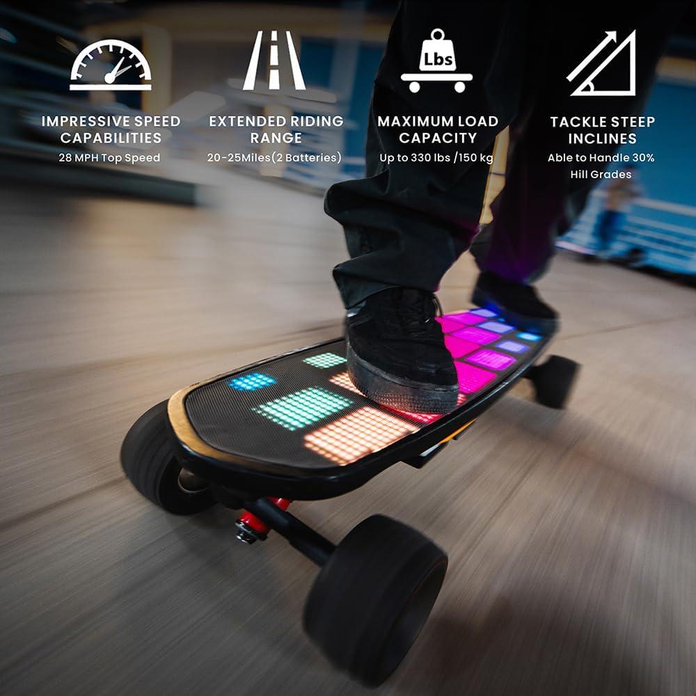 Patineta Eléctrica LED UDITER S3 Pixel Mini 21Km/h 600W