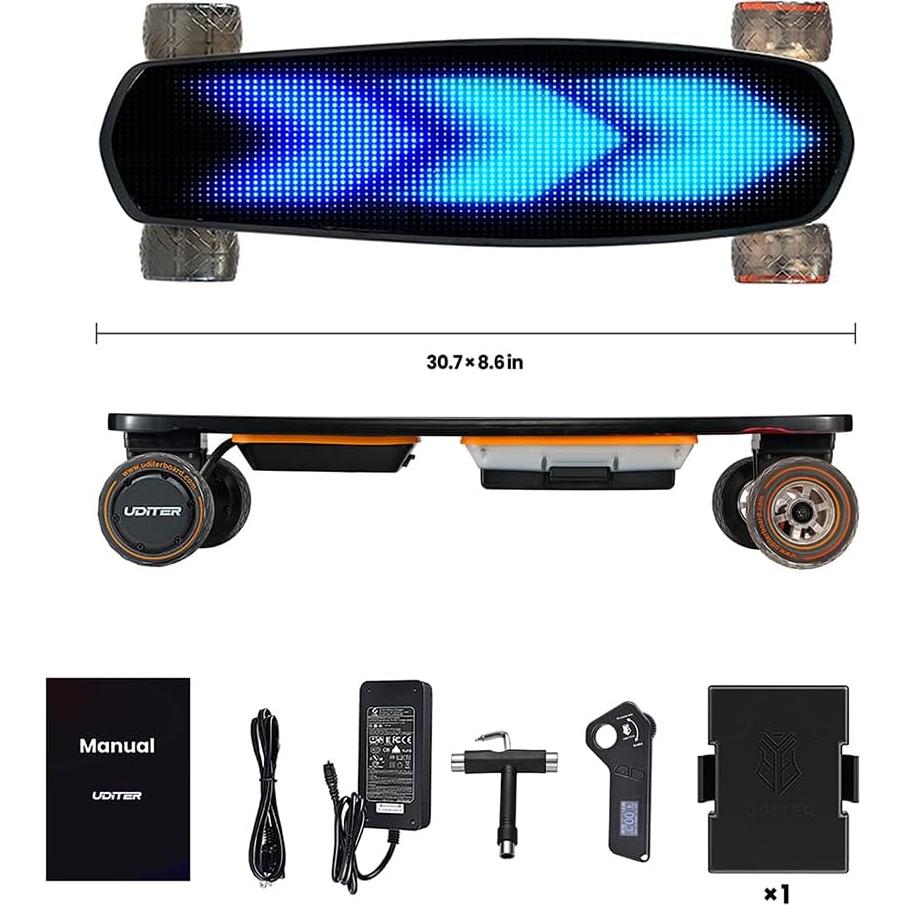 Patineta Eléctrica LED UDITER S3 Pixel Mini 21Km/h 600W