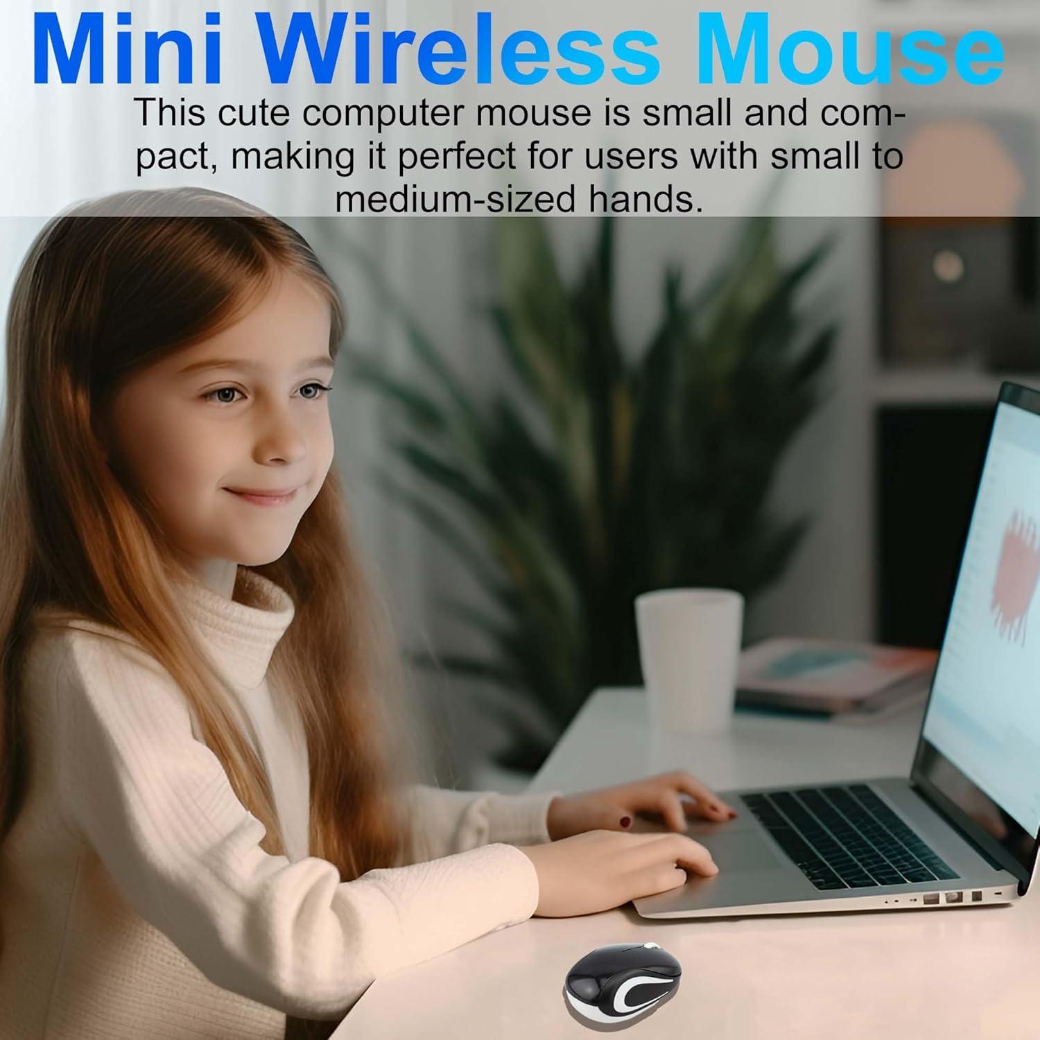 Mini Ratón Inalámbrico Genérico Negro 1000 DPI para Niños