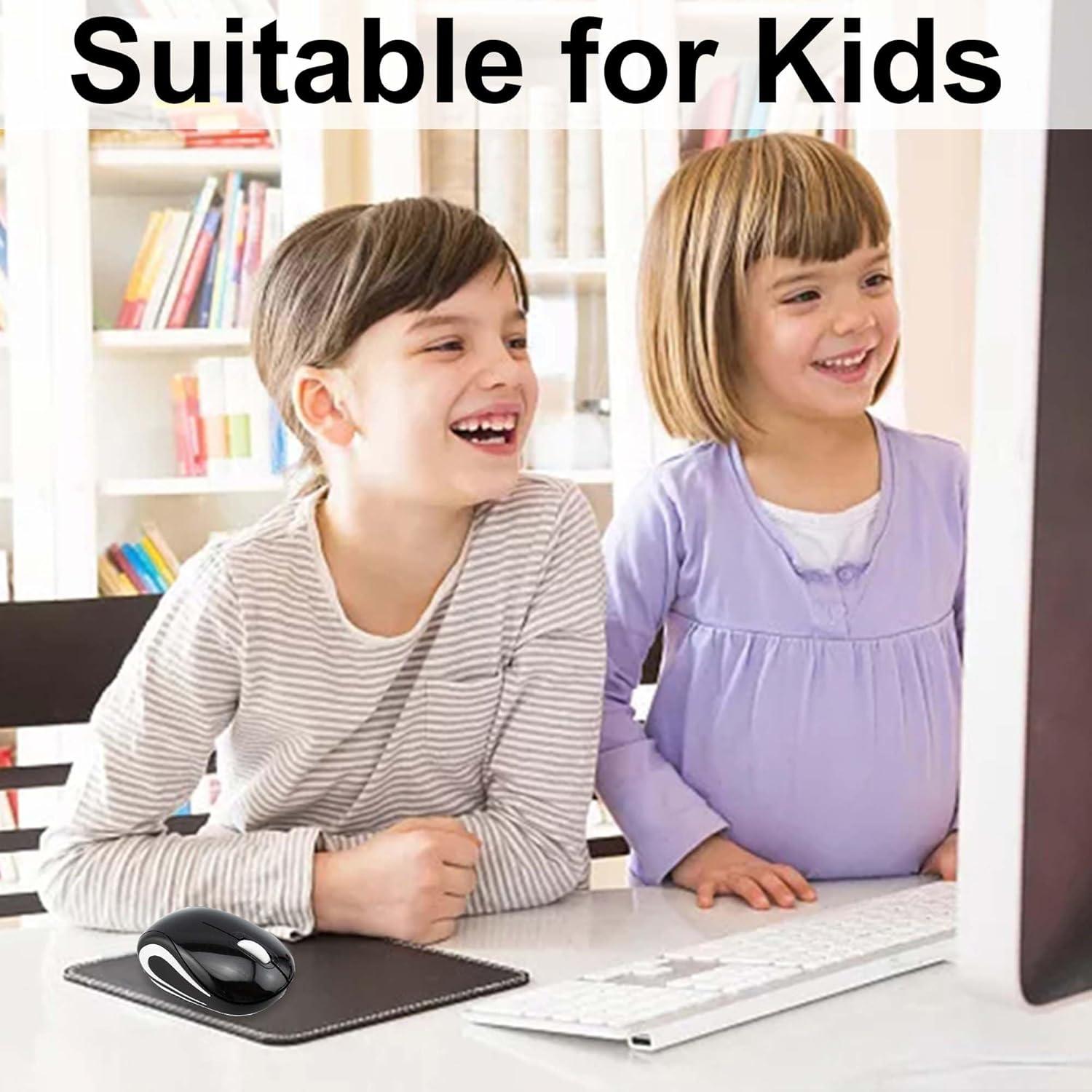 Mini Ratón Inalámbrico Genérico Negro 1000 DPI para Niños