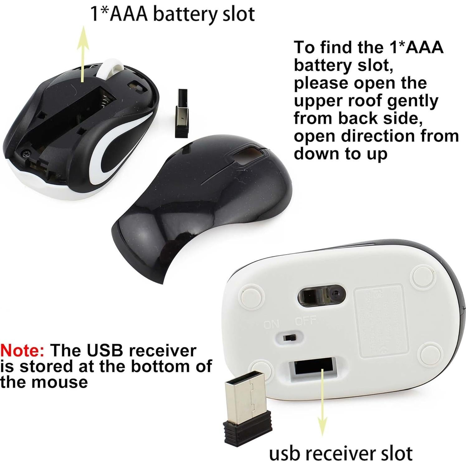 Mini Ratón Inalámbrico Genérico Negro 1000 DPI para Niños