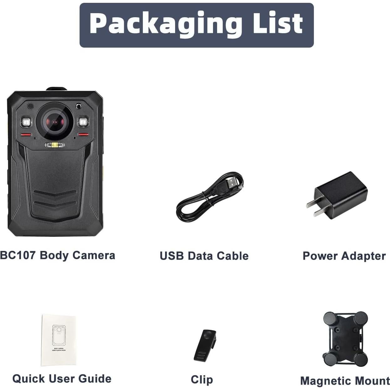 Cámara Corporal Ponycam BC107 HD 1512P 64GB EIS