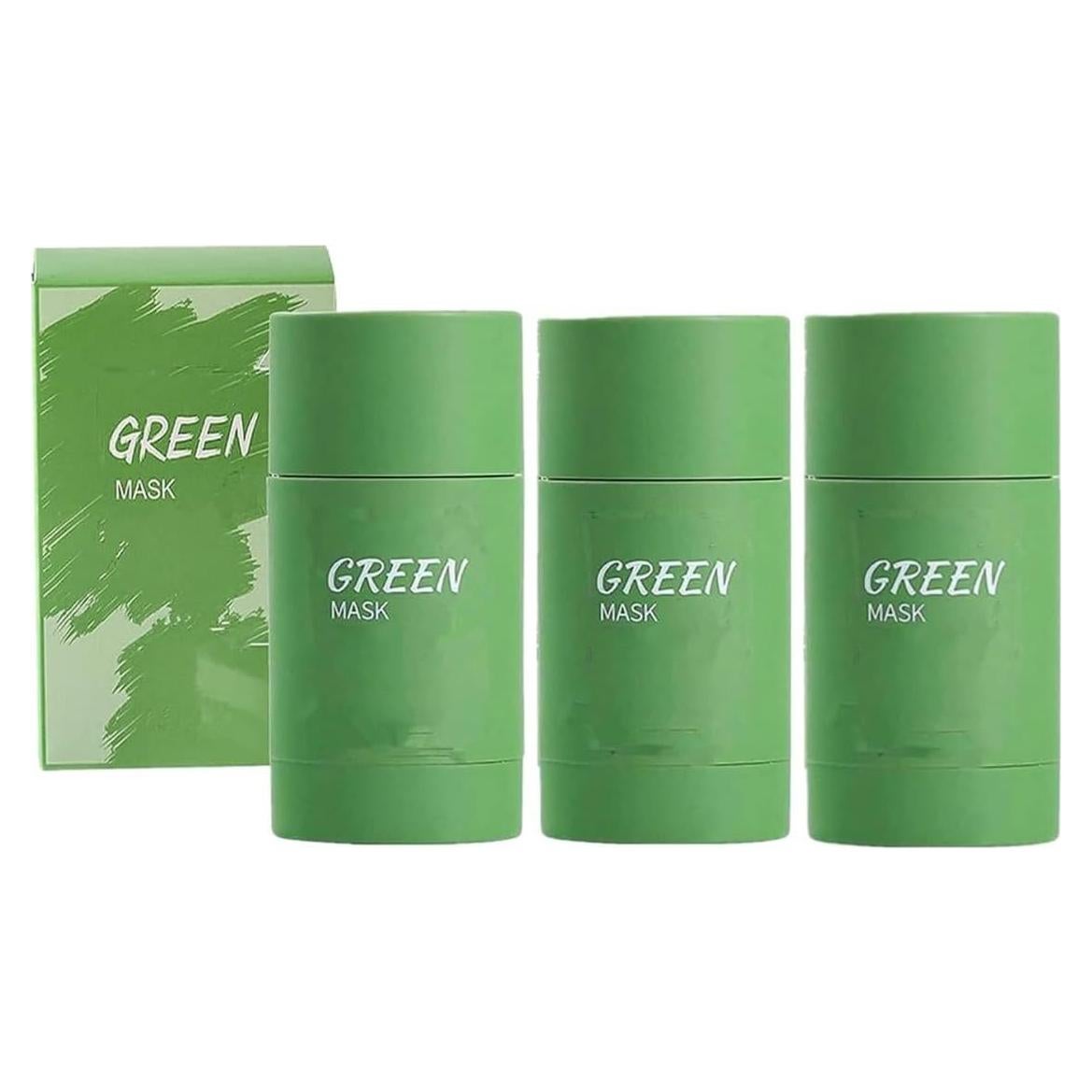 Mascarilla Facial de Té Verde Bupposes 3PC Hidratante y Limpiadora