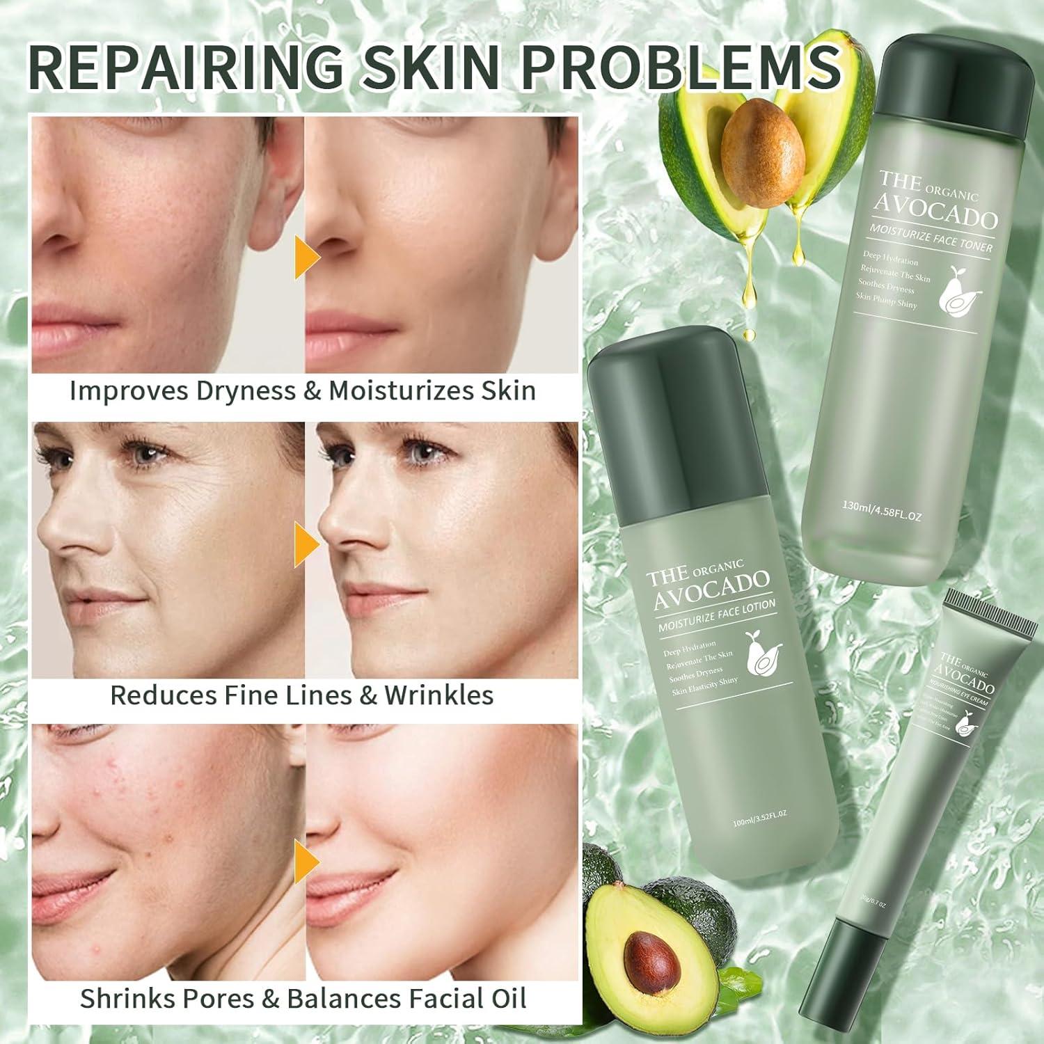 Juego de Cuidado de Piel 13 en 1 Aguacate Mopayzer