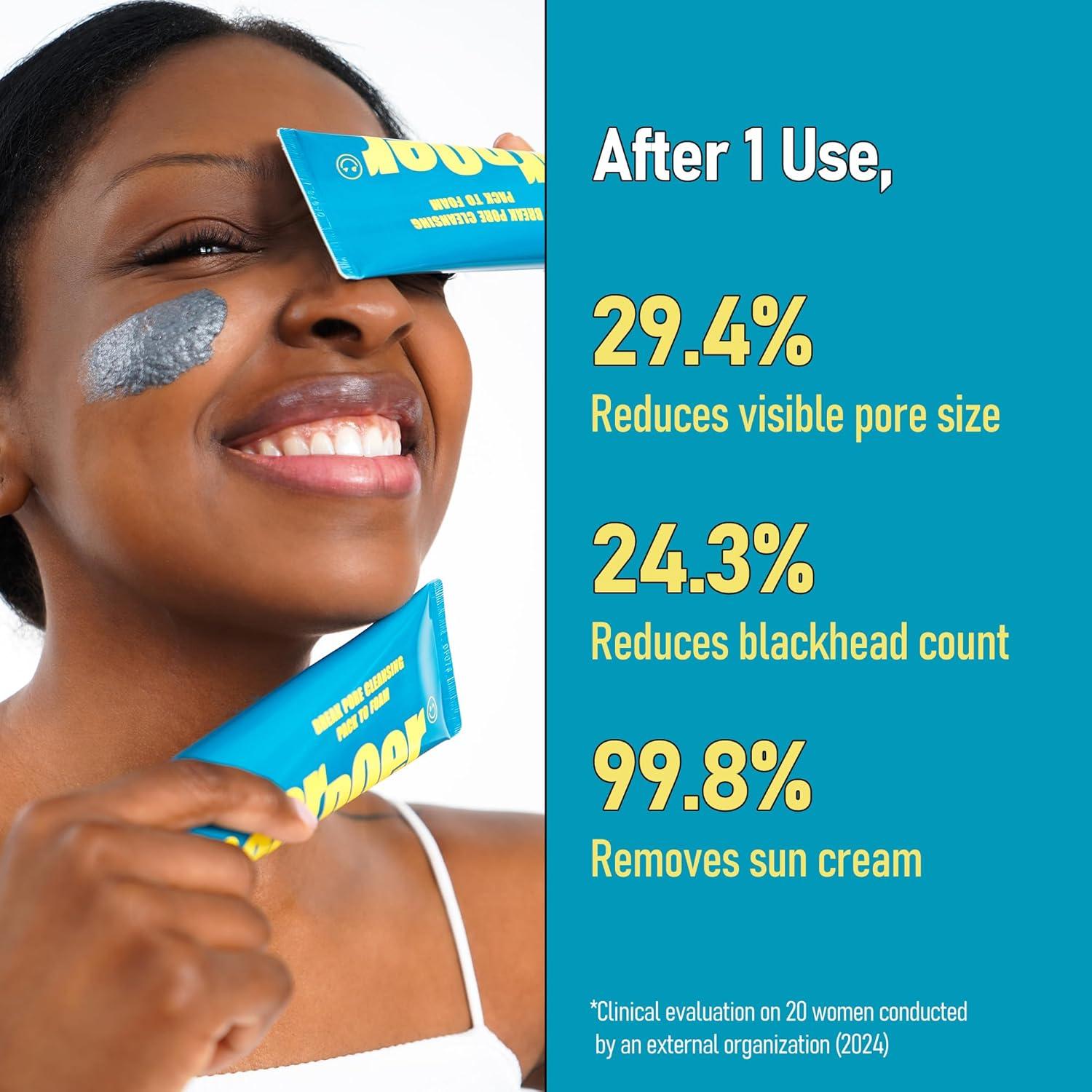 Limpiador Facial 3 en 1 Dear Doer - 99.9 ml con Carbón y AHA