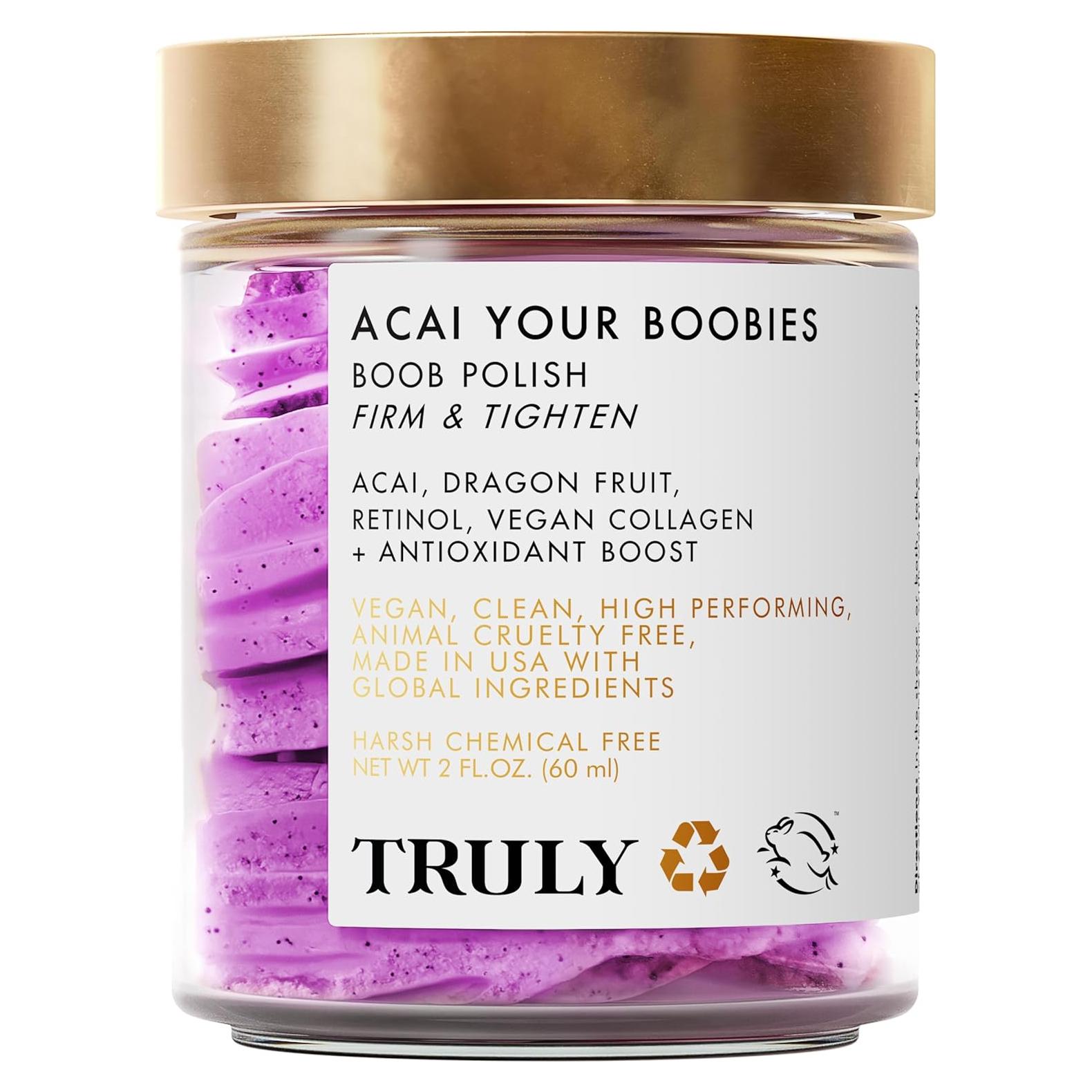 Crema Reafirmante para Senos Truly Acai 322g - Retinol y Antioxidantes