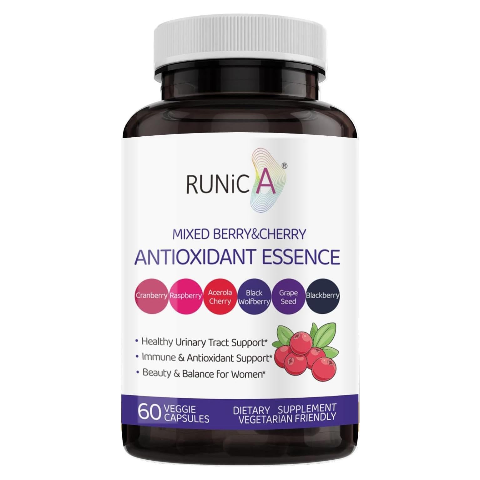 Suplemento Antioxidante RUNICA 6en1 para Mujeres - 30 Cápsulas Veganas