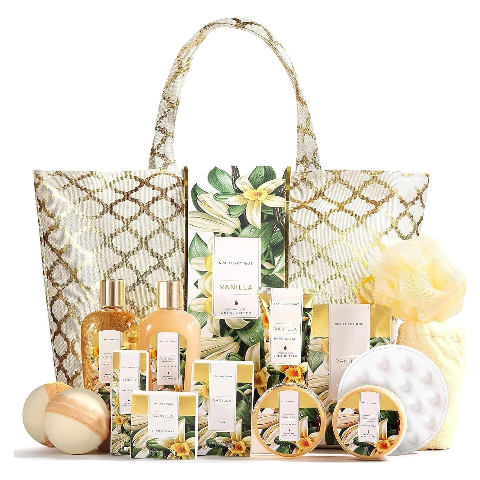 Cesta de Regalo Spa Luxetique 15 Pcs Vainilla para Mujeres