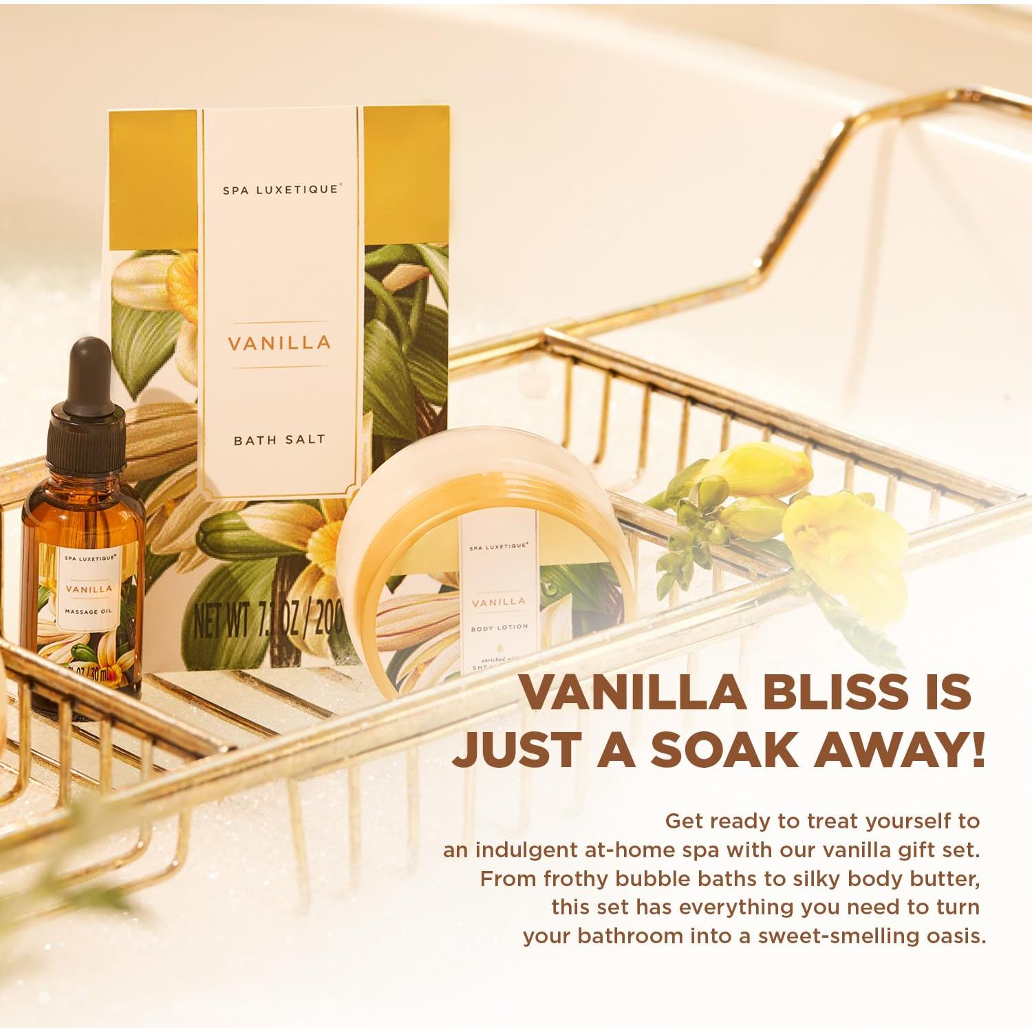 Cesta de Regalo Spa Luxetique 15 Pcs Vainilla para Mujeres