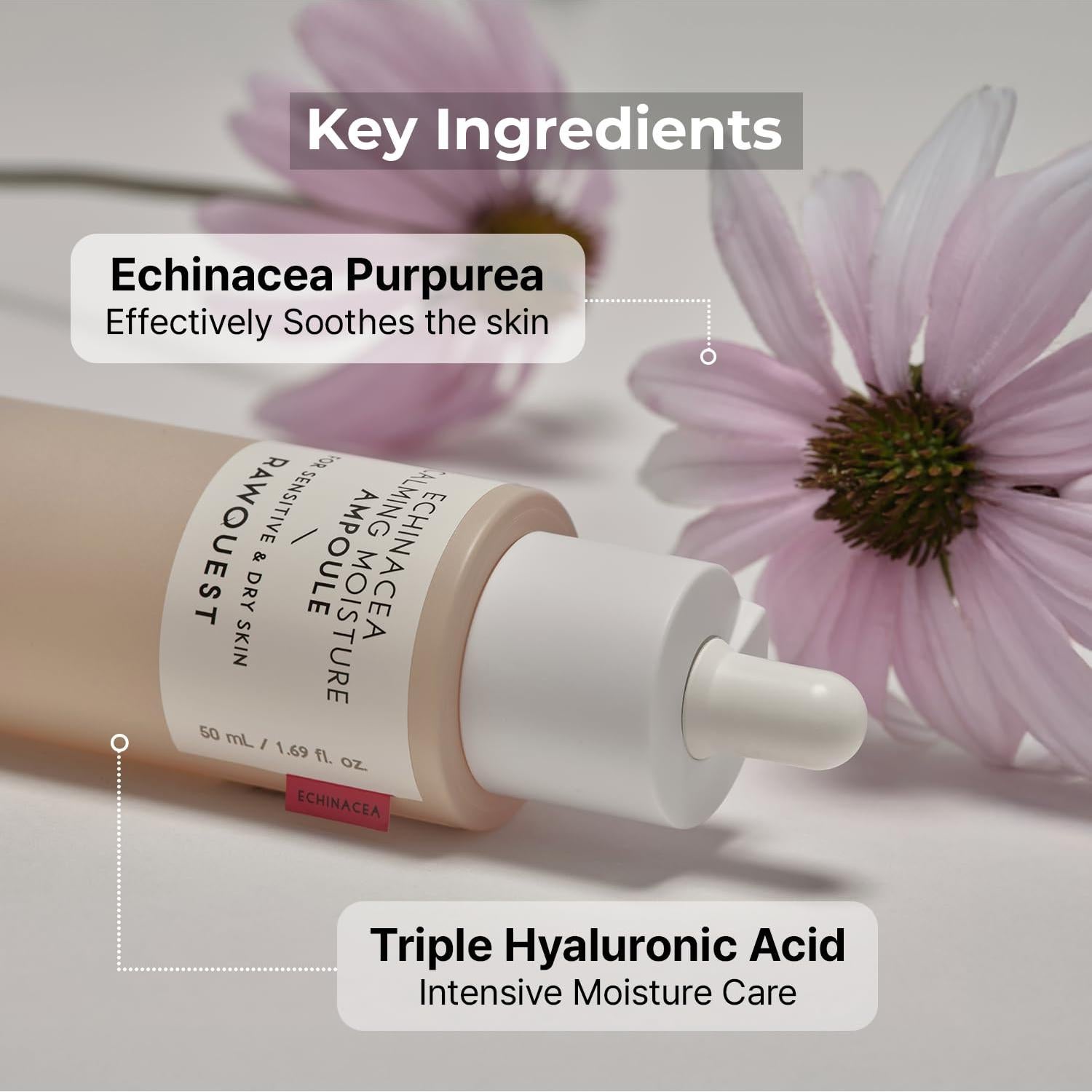 Ampolla de Echinacea RAWQUEST 50 ml - Hidratación y Brillo