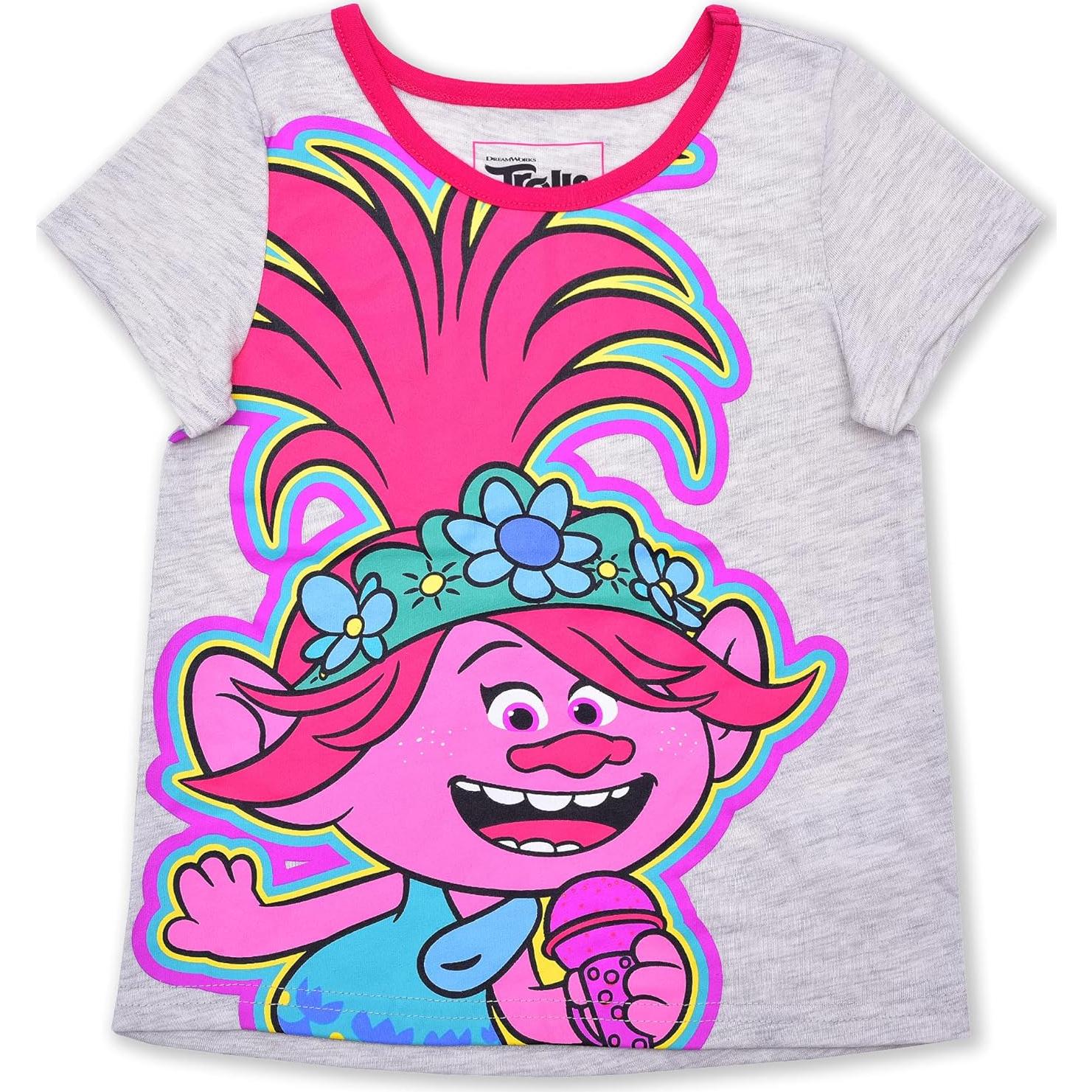 Conjunto camiseta y pantalones cortos Trolls Poppy DreamWorks 2T a 6X
