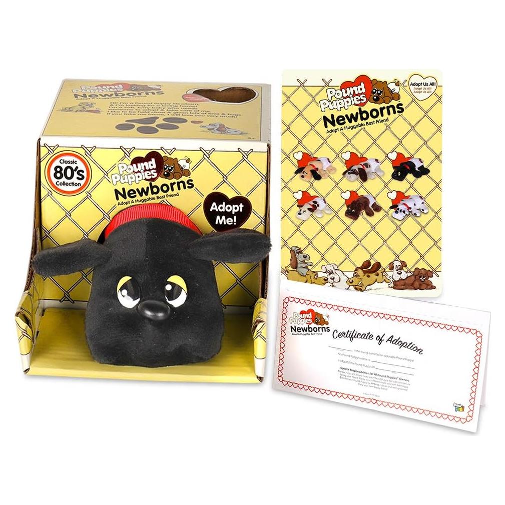 Pound Puppies Newborns Juguete de Peluche Negro 20 cm
