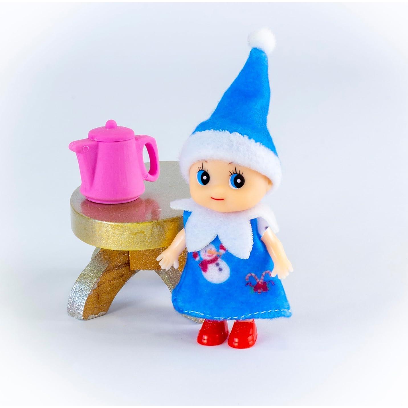 Muñeca Elfo Bebé Pequeño ZTI en Vestido Azul 10 cm