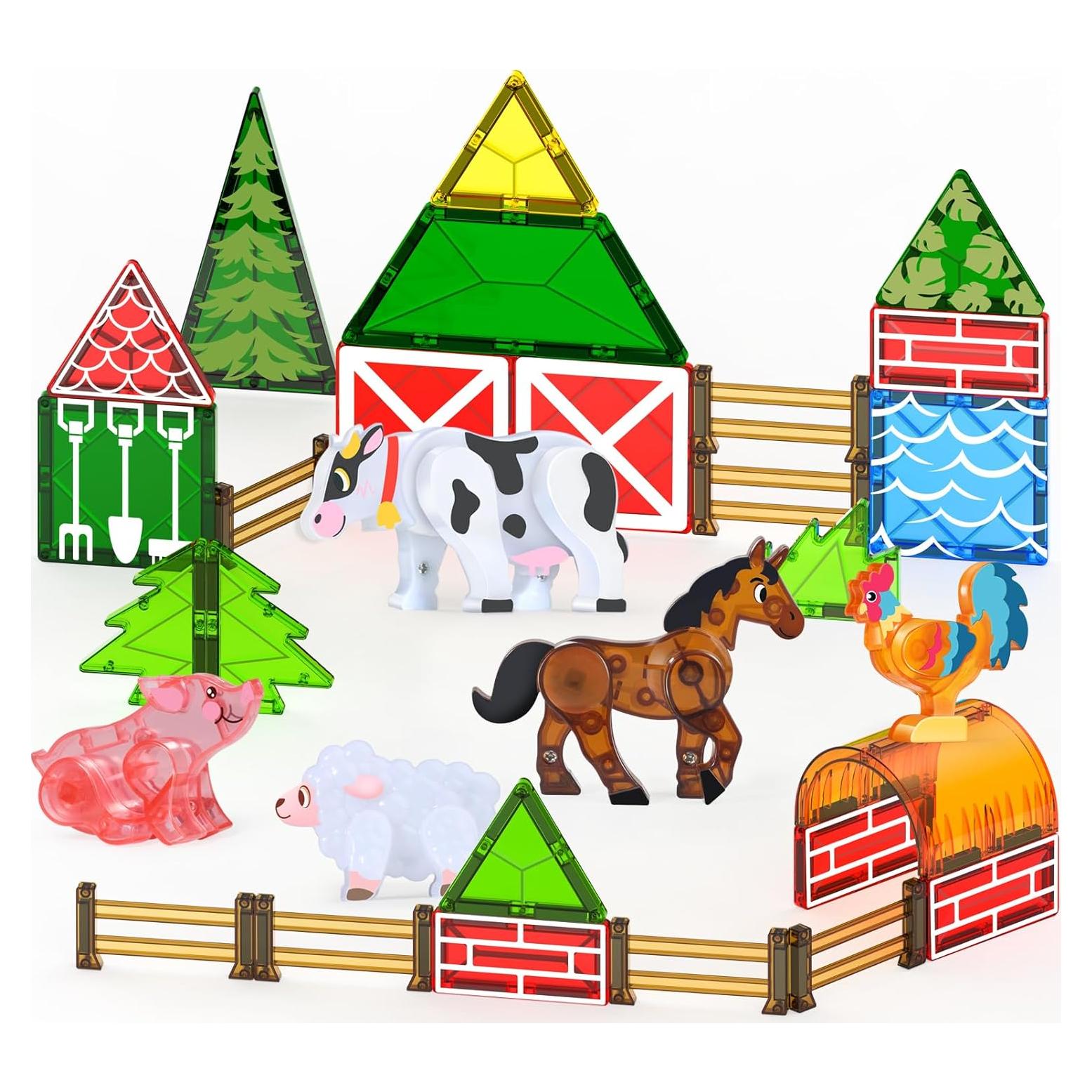 Bloques Magnéticos de Animales de Granja Oriate - 25 Piezas