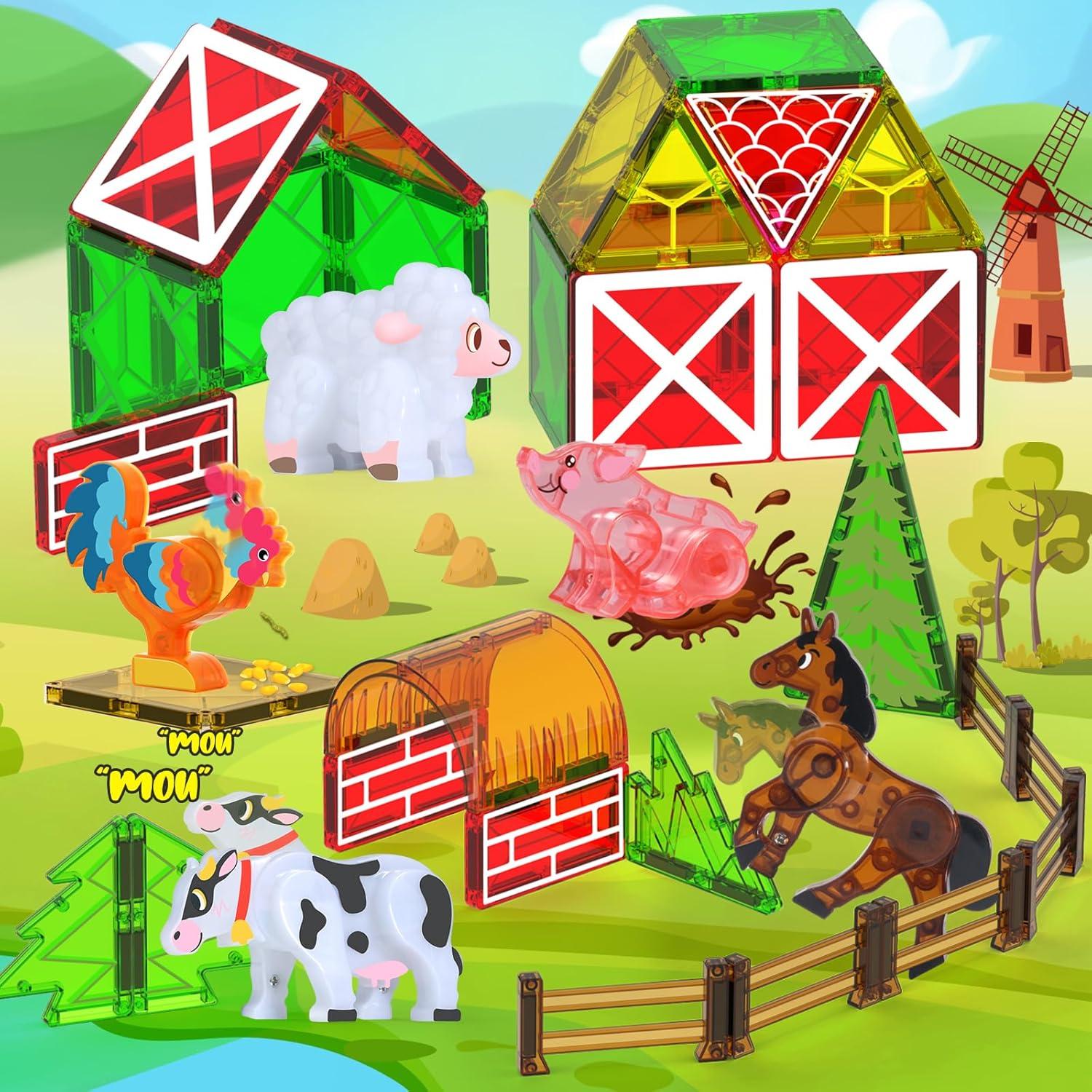 Bloques Magnéticos de Animales de Granja Oriate - 25 Piezas