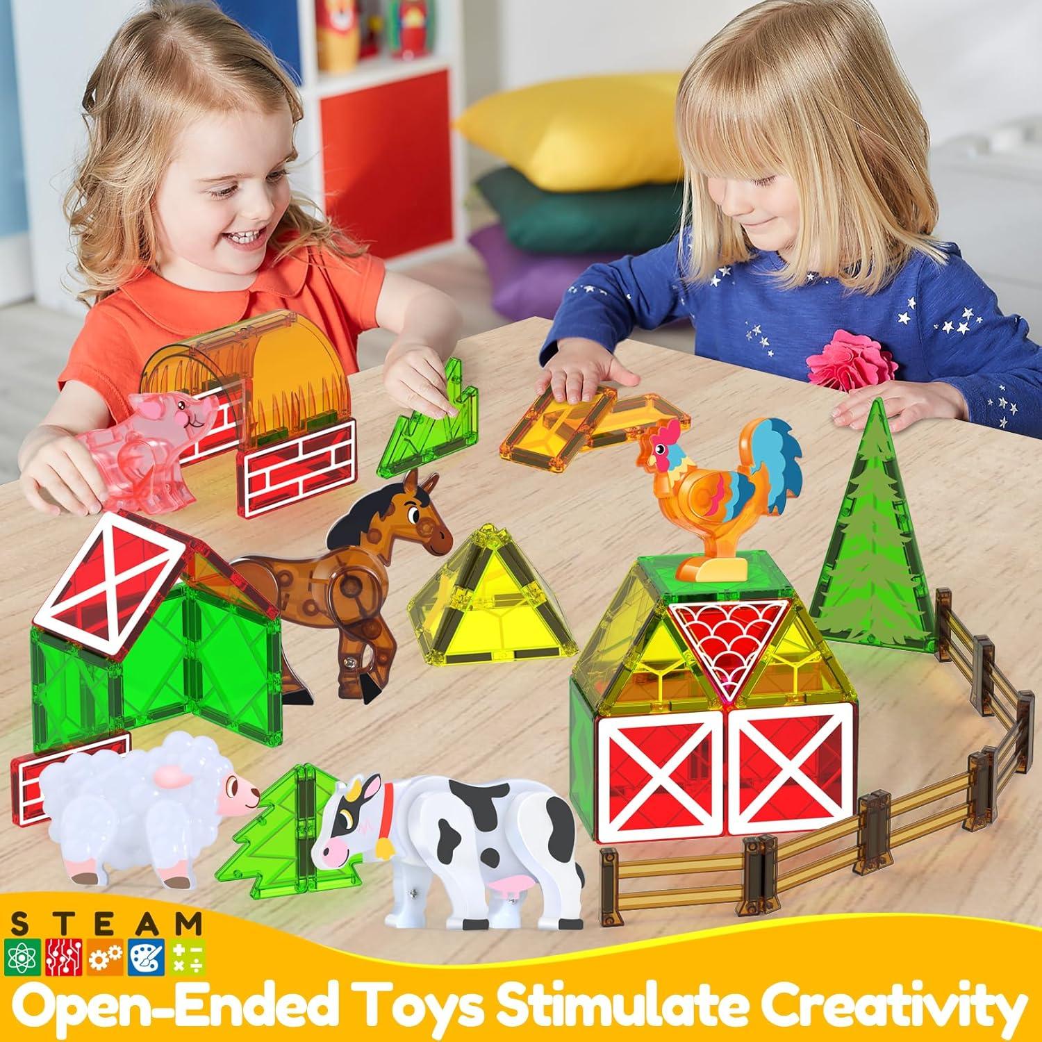 Bloques Magnéticos de Animales de Granja Oriate - 25 Piezas