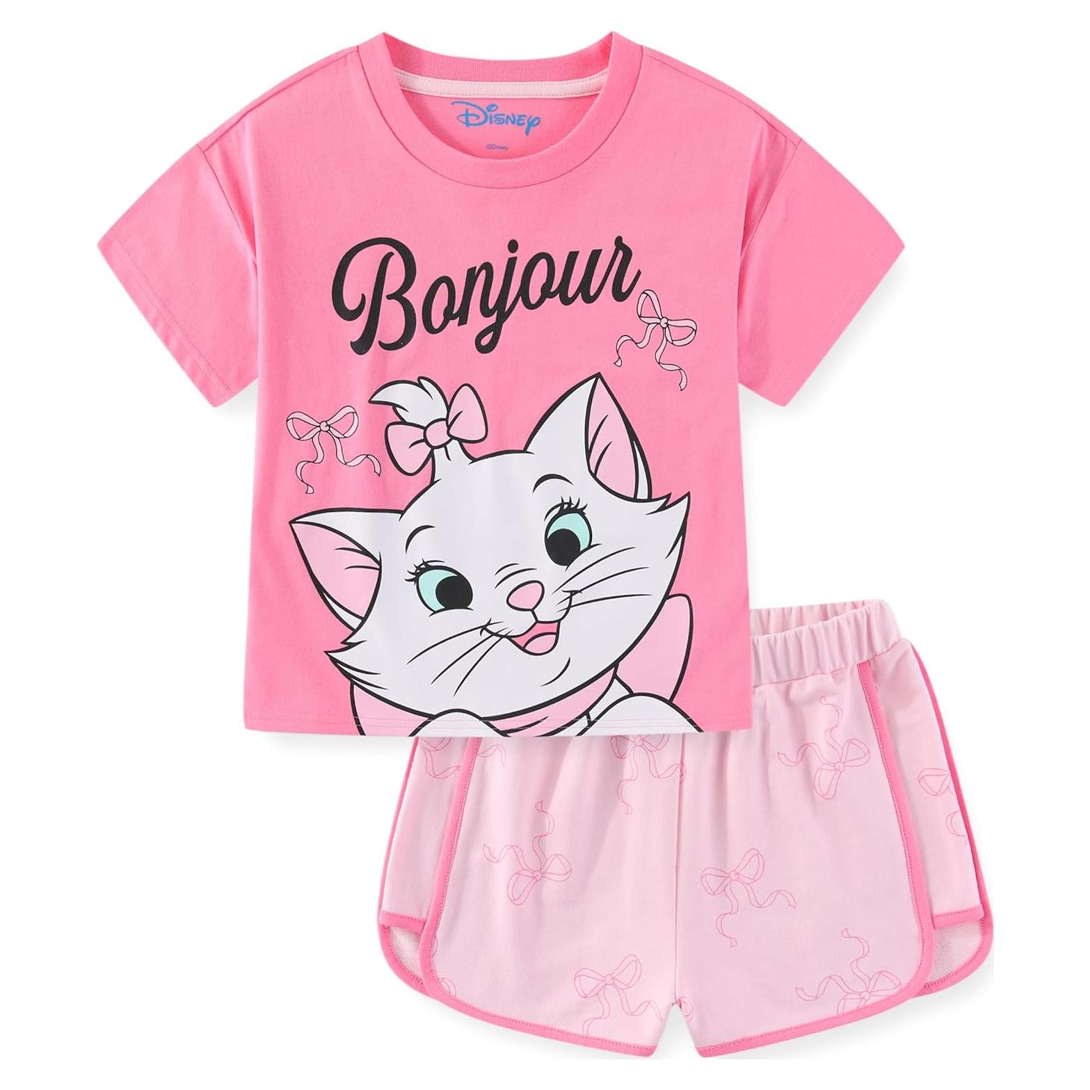Conjunto Disney Los Aristogatos Marie para Niñas Grandes - Camiseta y Pantalones Cortos Rosa