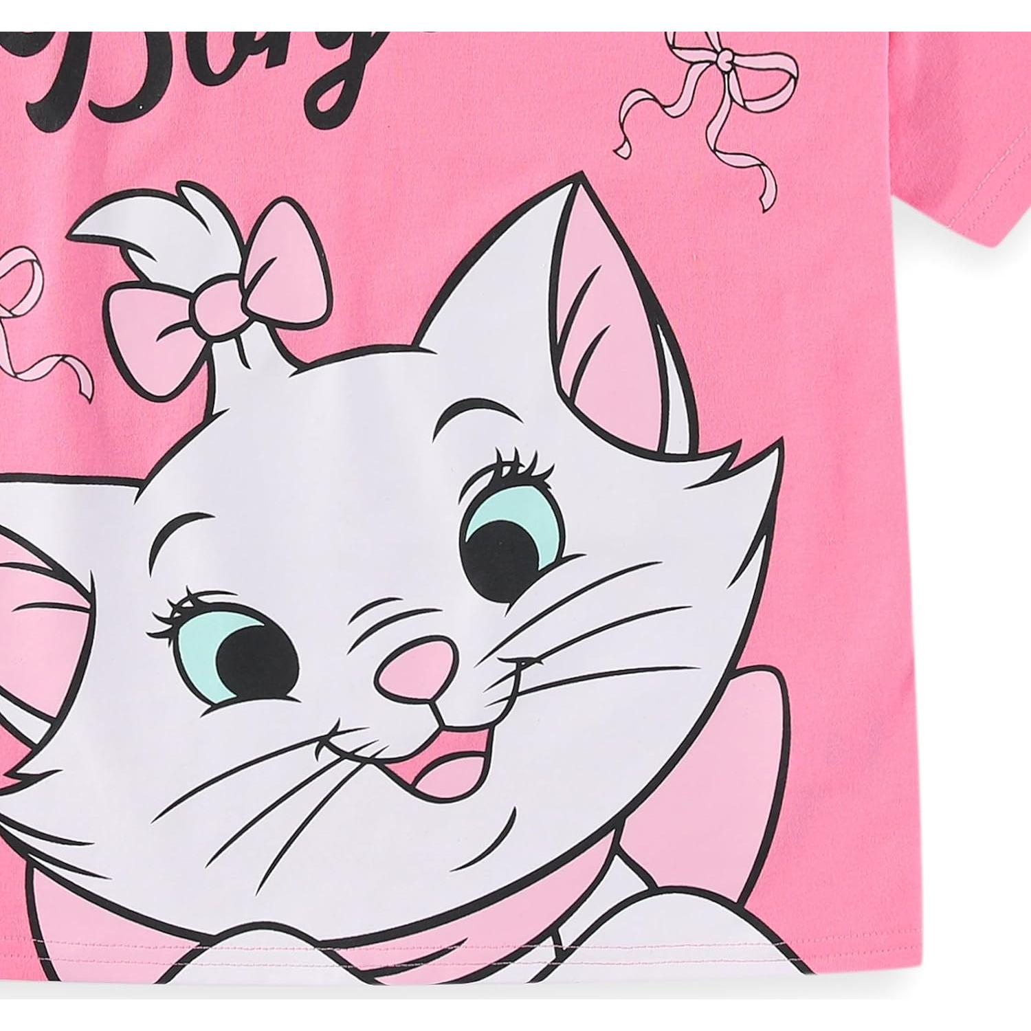 Conjunto Disney Los Aristogatos Marie para Niñas Grandes - Camiseta y Pantalones Cortos Rosa