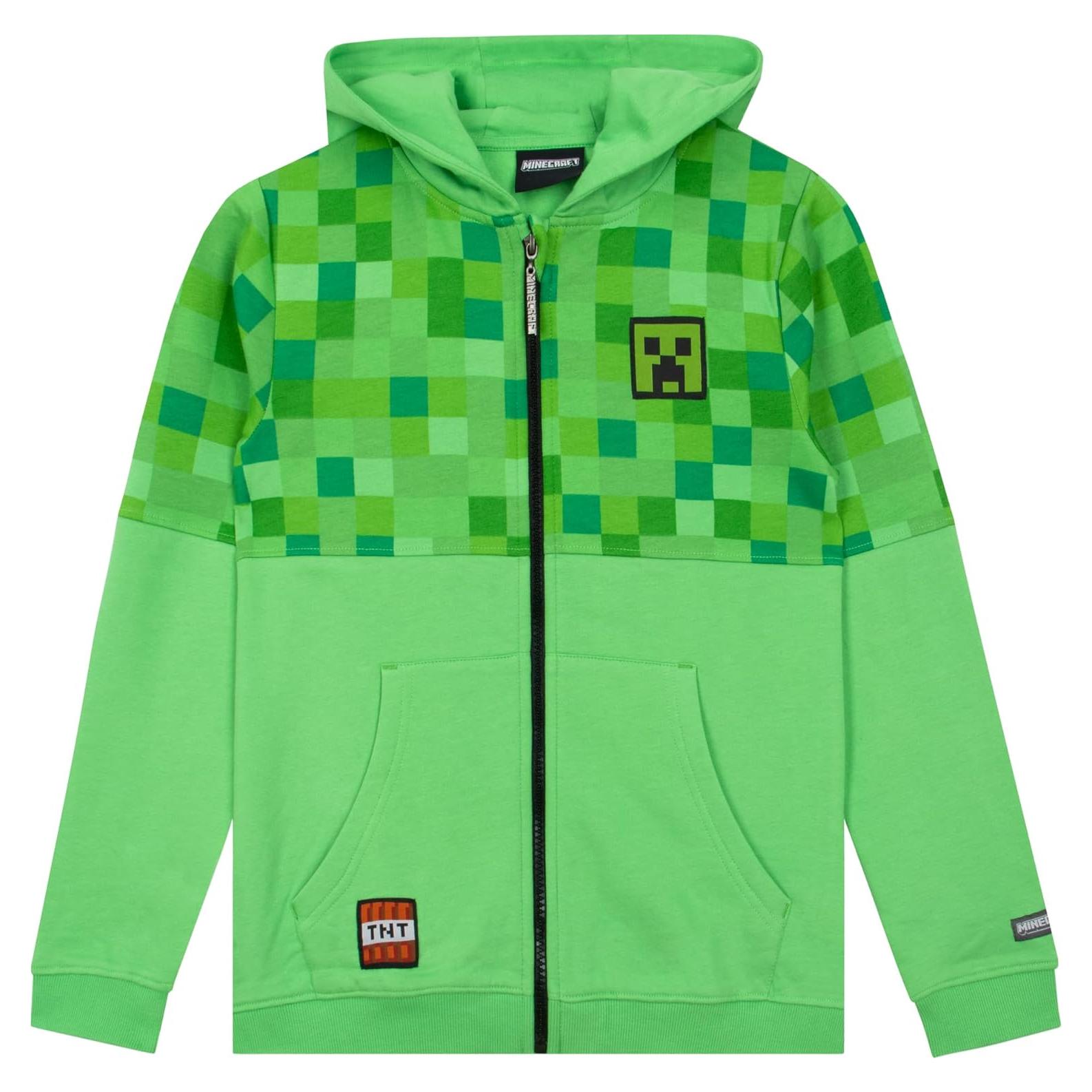 Sudadera con cremallera Minecraft Creeper para niños 6-14