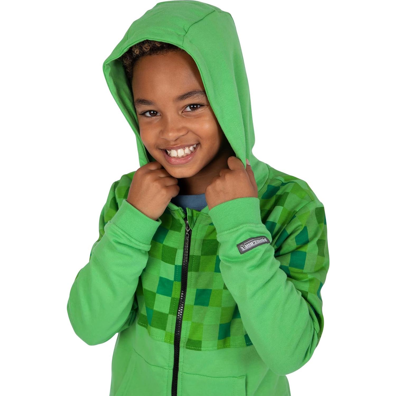 Sudadera con cremallera Minecraft Creeper para niños 6-14