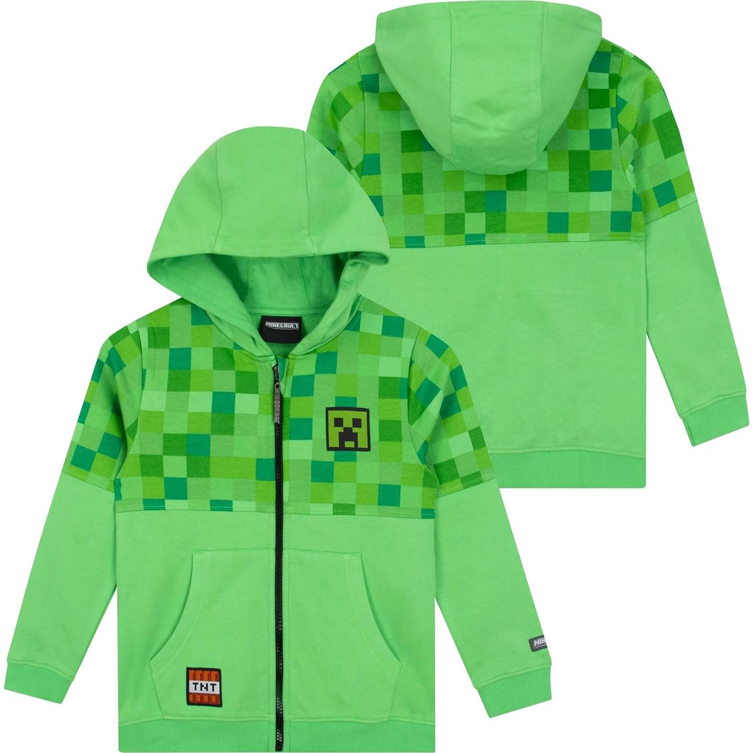 Sudadera con cremallera Minecraft Creeper para niños 6-14