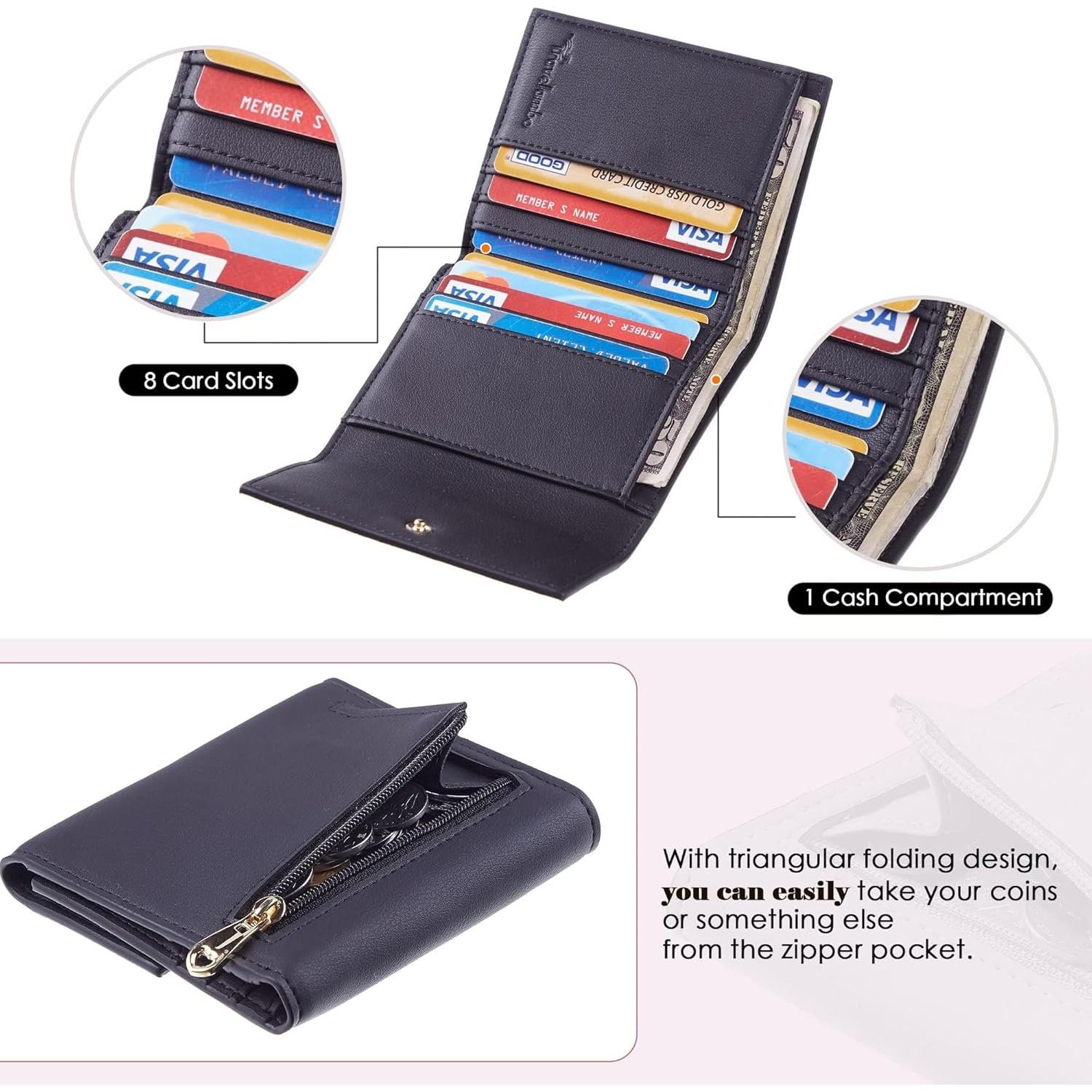 Billetera RFID Travelambo para Mujeres Compacta Negra