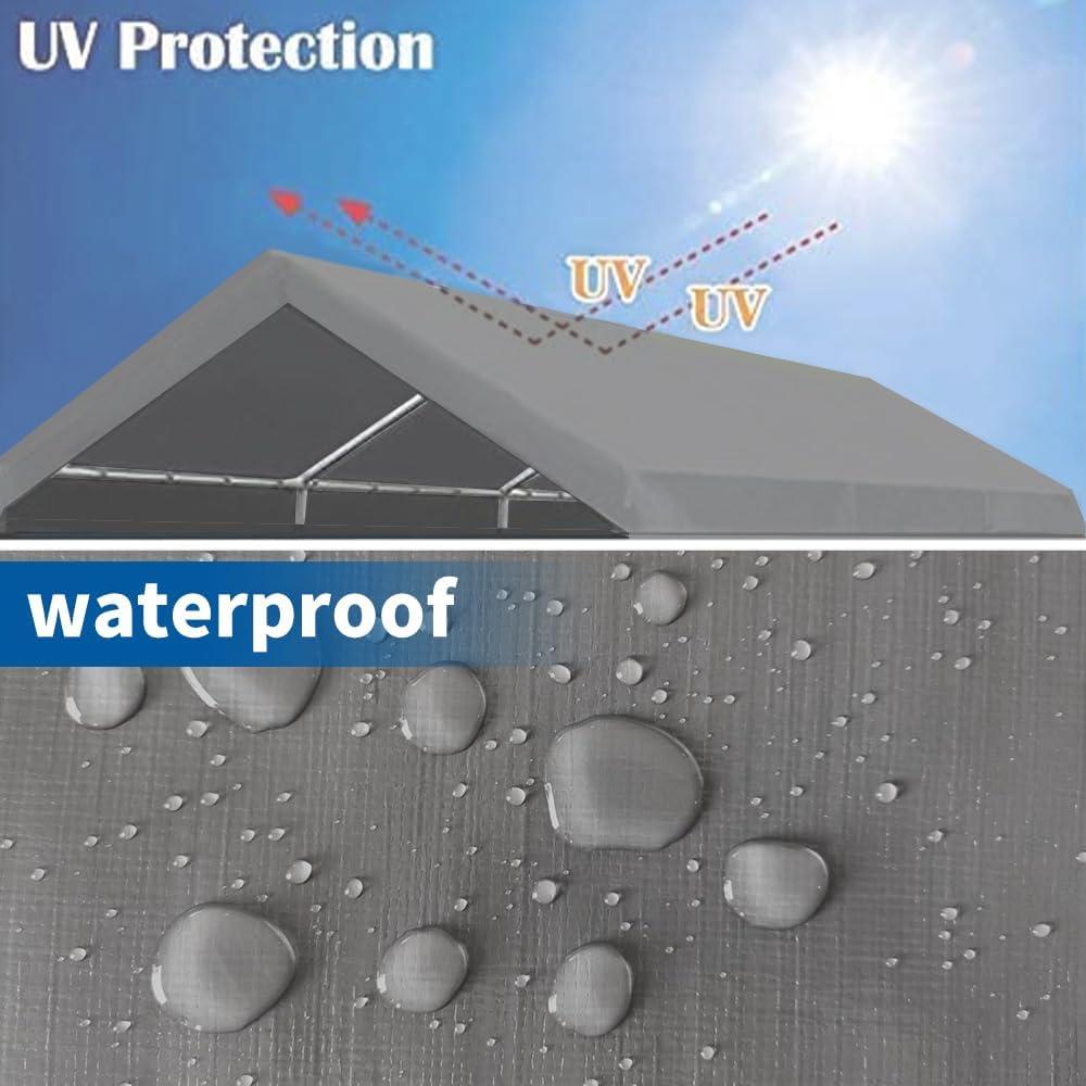 Cubierta de repuesto Vanteriam 12x6 m gris para carport