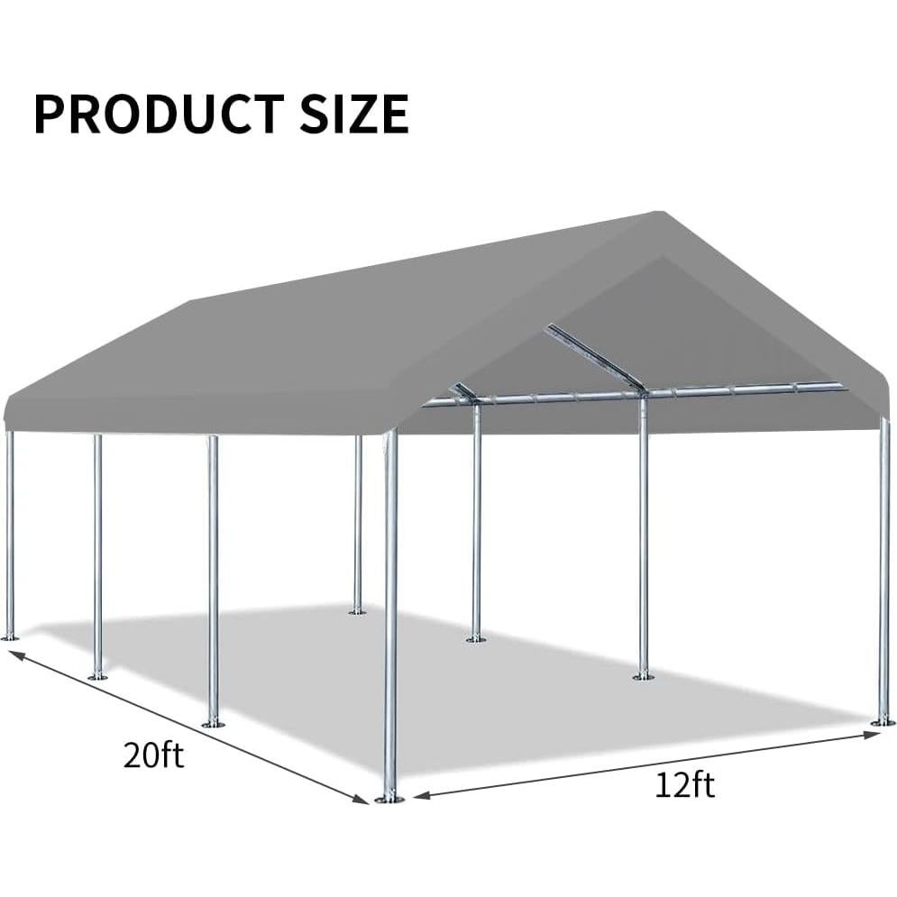 Cubierta de repuesto Vanteriam 12x6 m gris para carport