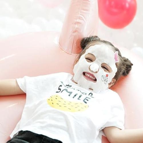Mascarilla Facial Infantil Puttisu - 100% Algodón, Hidratante Aloe Vera, Paquete de 7