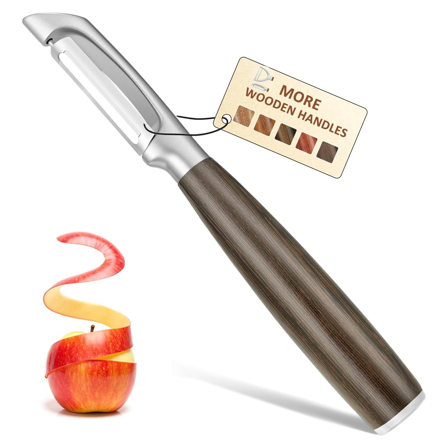 Pelador de Verduras LUNERKU Tipo I Acero Inoxidable Mango Madera