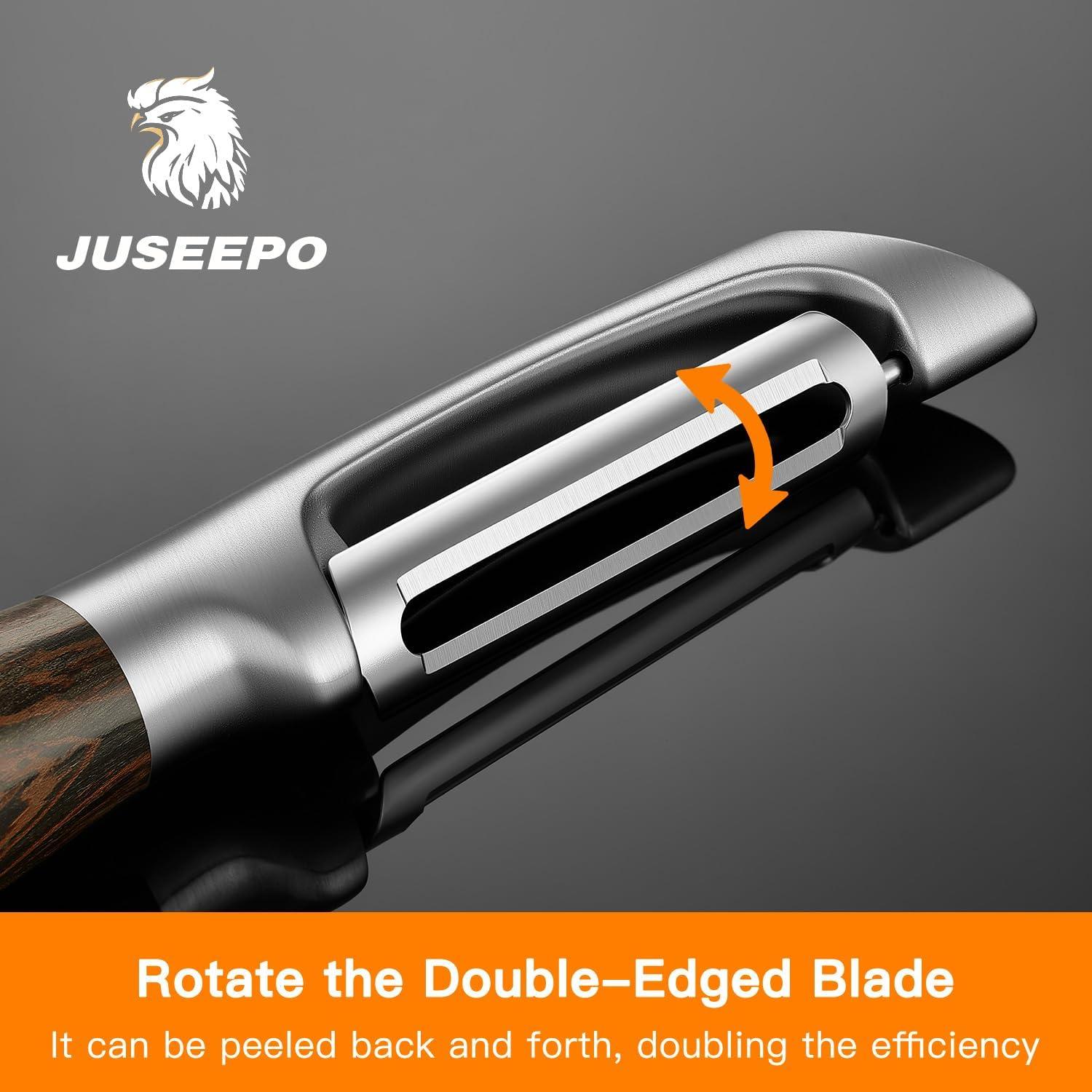 Pelador de Verduras LUNERKU Tipo I Acero Inoxidable Mango Madera