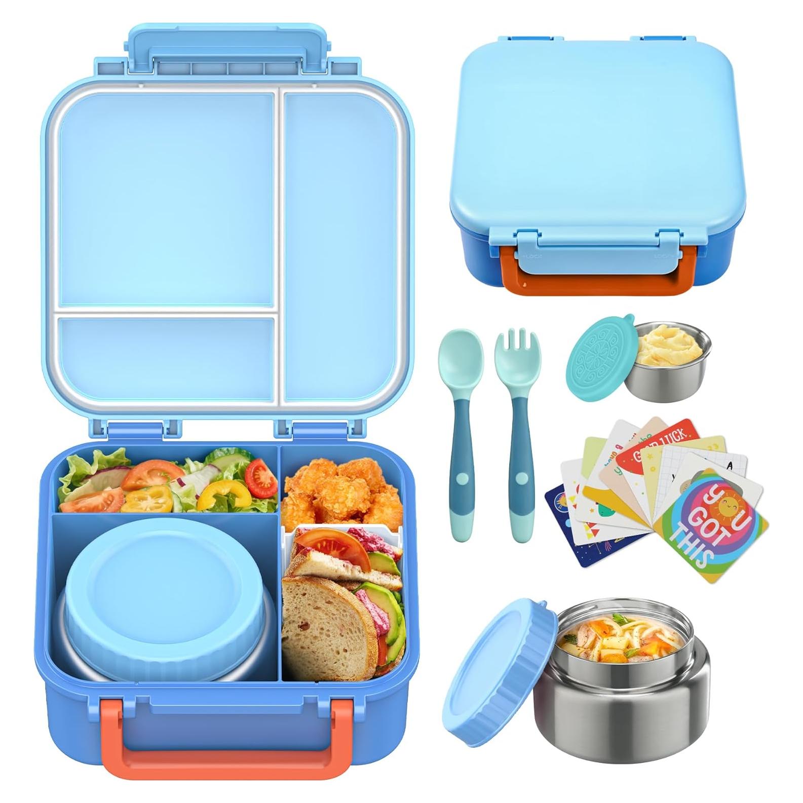 Caja de Almuerzo Bento Wiwens Azul 5 Piezas 4 Compartimentos