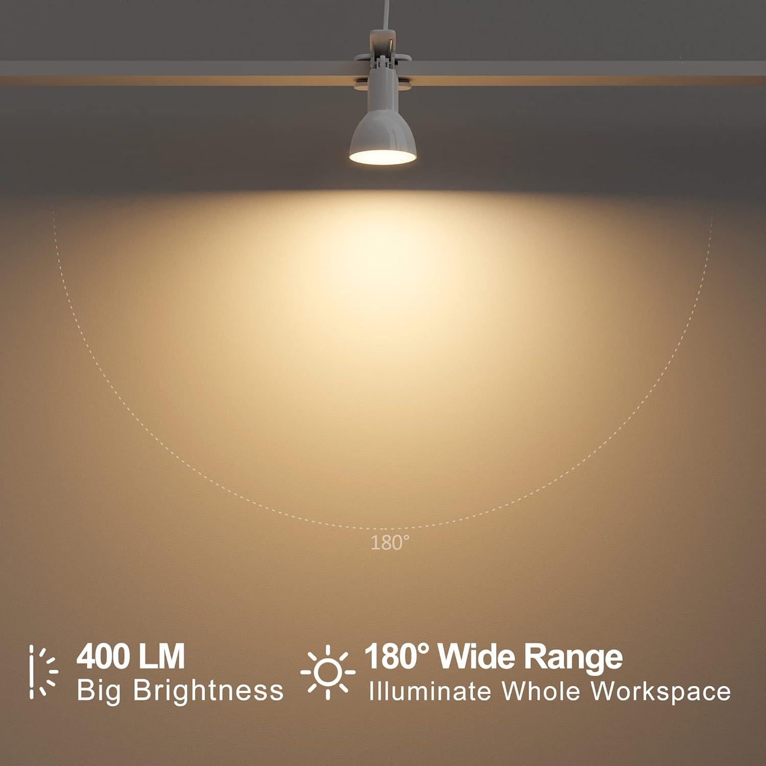 Lámpara de Clip LED Deeloop 5W 3000K Rotación 330° Blanca