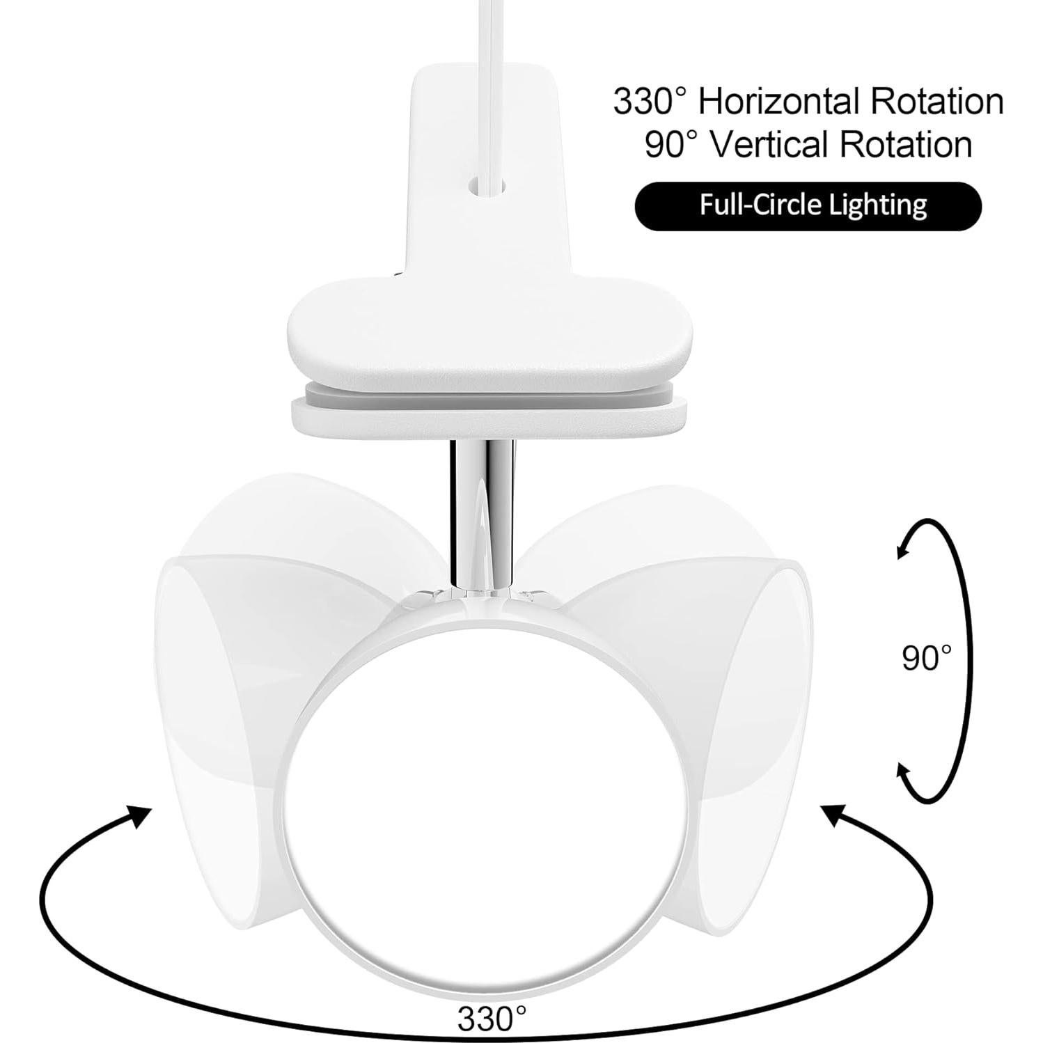 Lámpara de Clip LED Deeloop 5W 3000K Rotación 330° Blanca