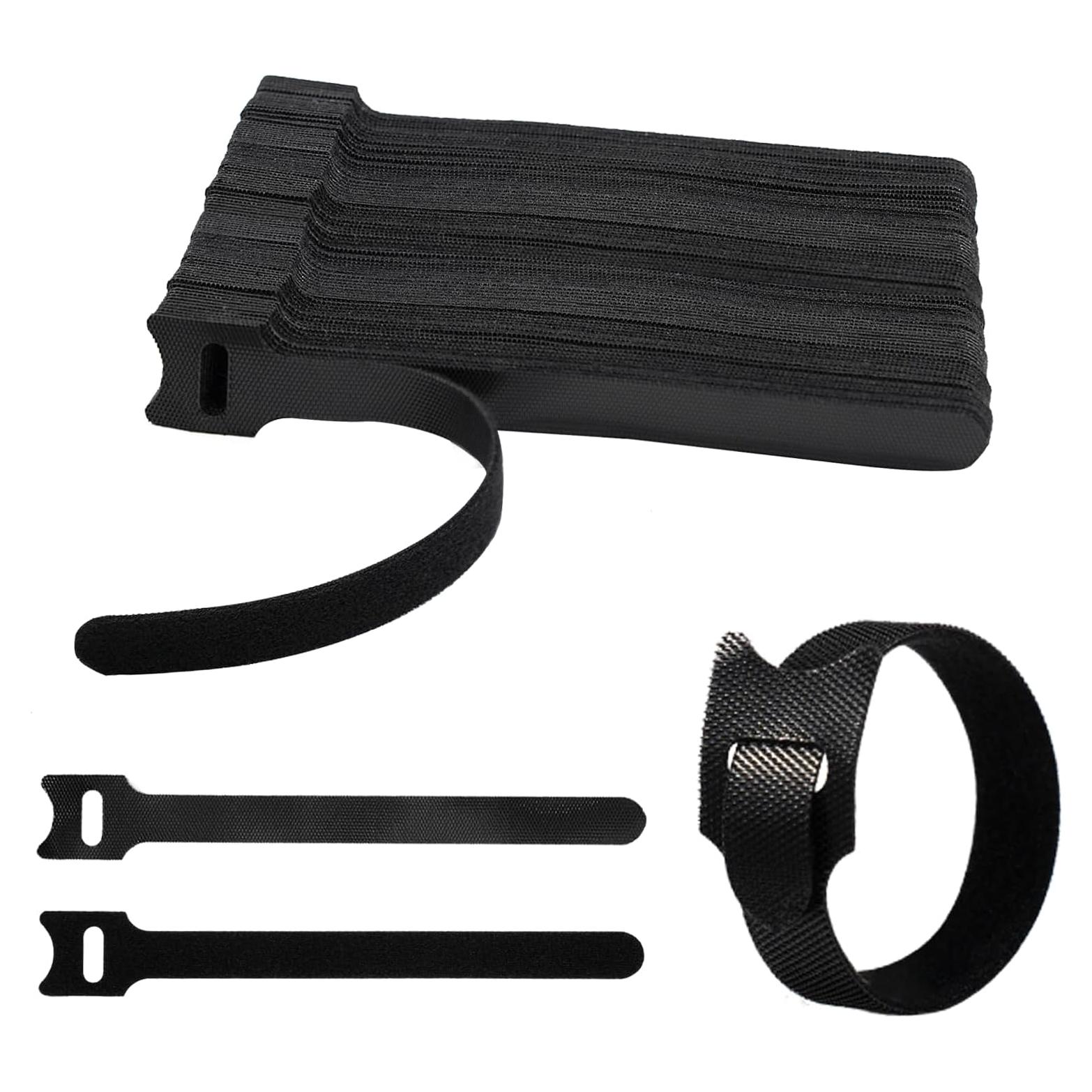 CableGeeker 60 Correas de Cable Reutilizables 15.24 cm Negro