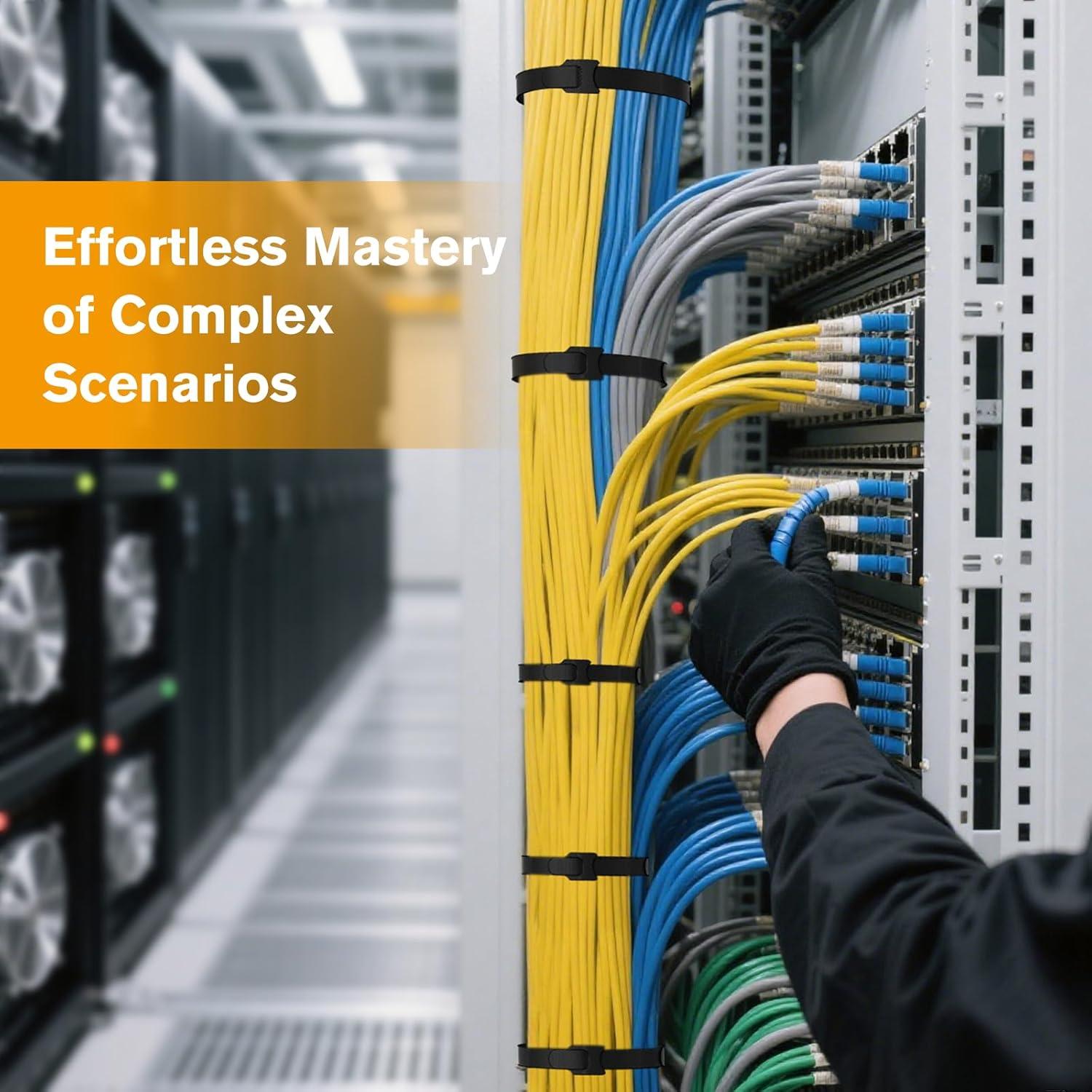 CableGeeker 60 Correas de Cable Reutilizables 15.24 cm Negro