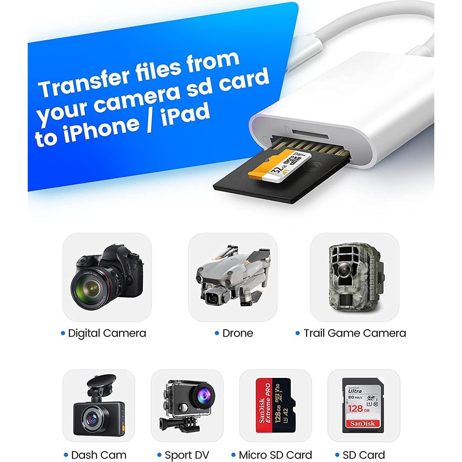 Lector de Tarjetas SD esbeecables Lightning 2 en 1 para iPhone/iPad