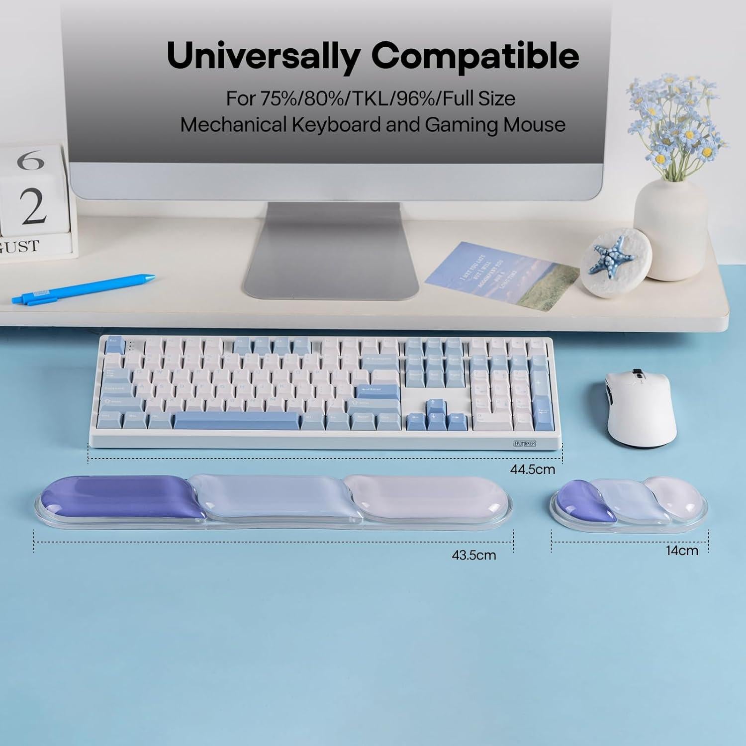 Reposamuñecas Ergonómico EPOMAKER CloudGel Azul 43.5x7.5cm