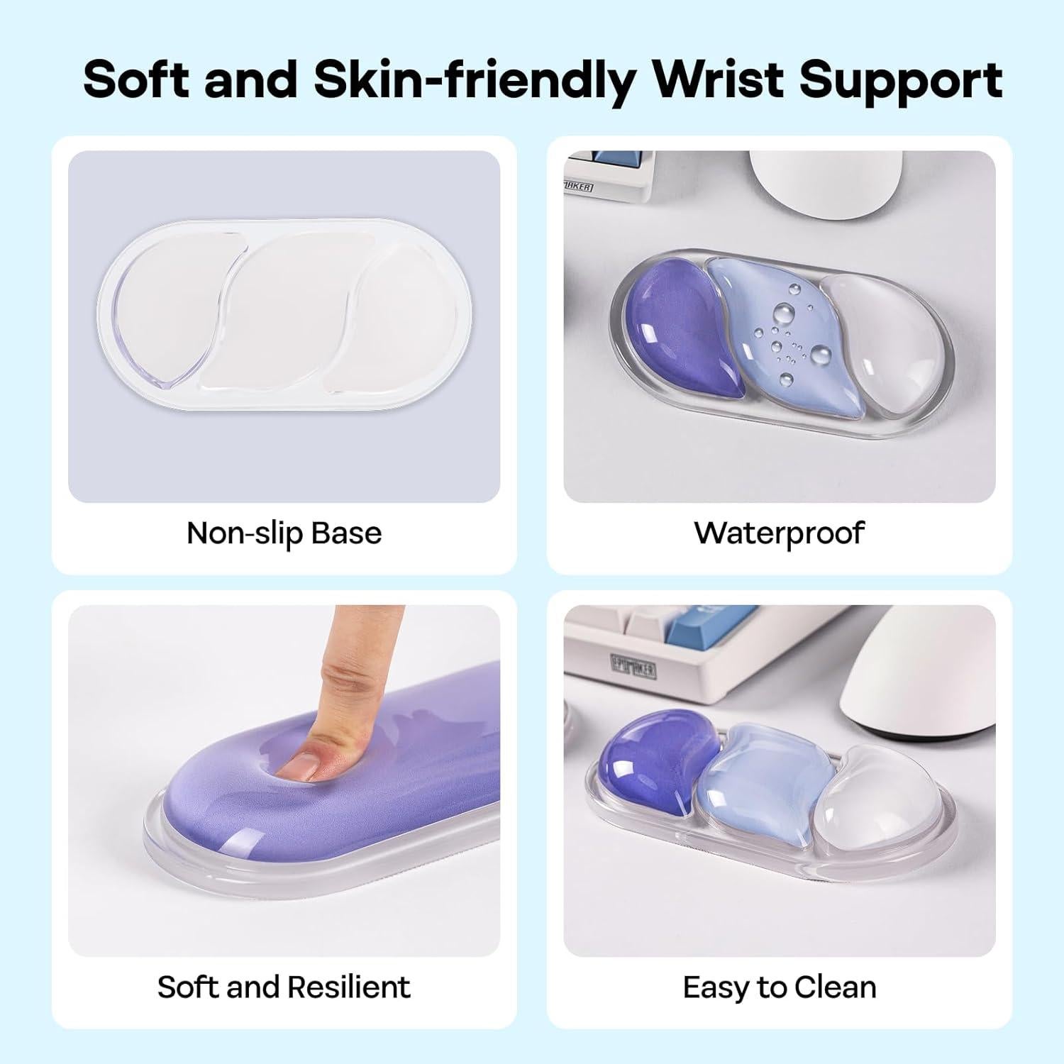 Reposamuñecas Ergonómico EPOMAKER CloudGel Azul 43.5x7.5cm