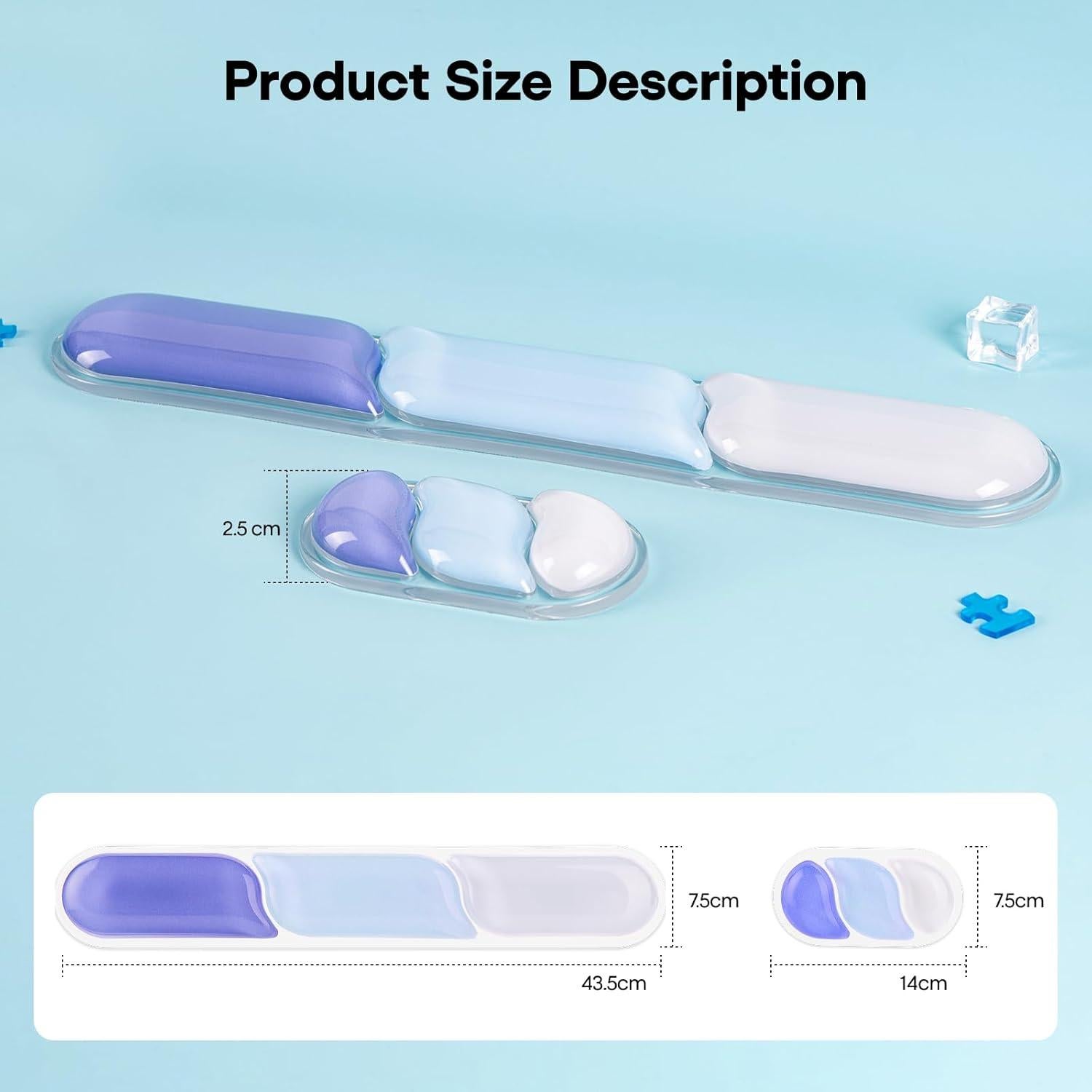 Reposamuñecas Ergonómico EPOMAKER CloudGel Azul 43.5x7.5cm